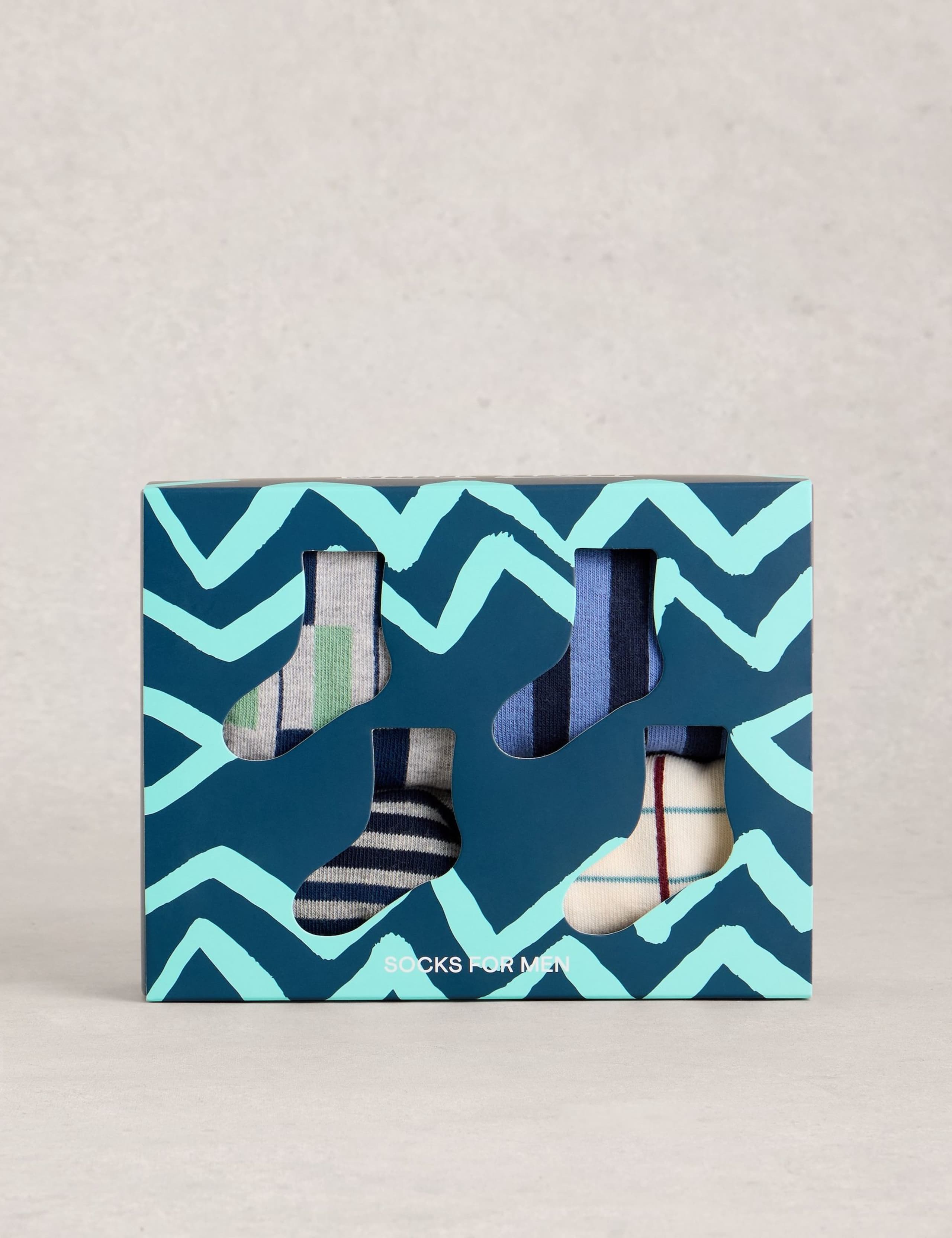 4 Pack Cotton Rich Printed Ankle Socks