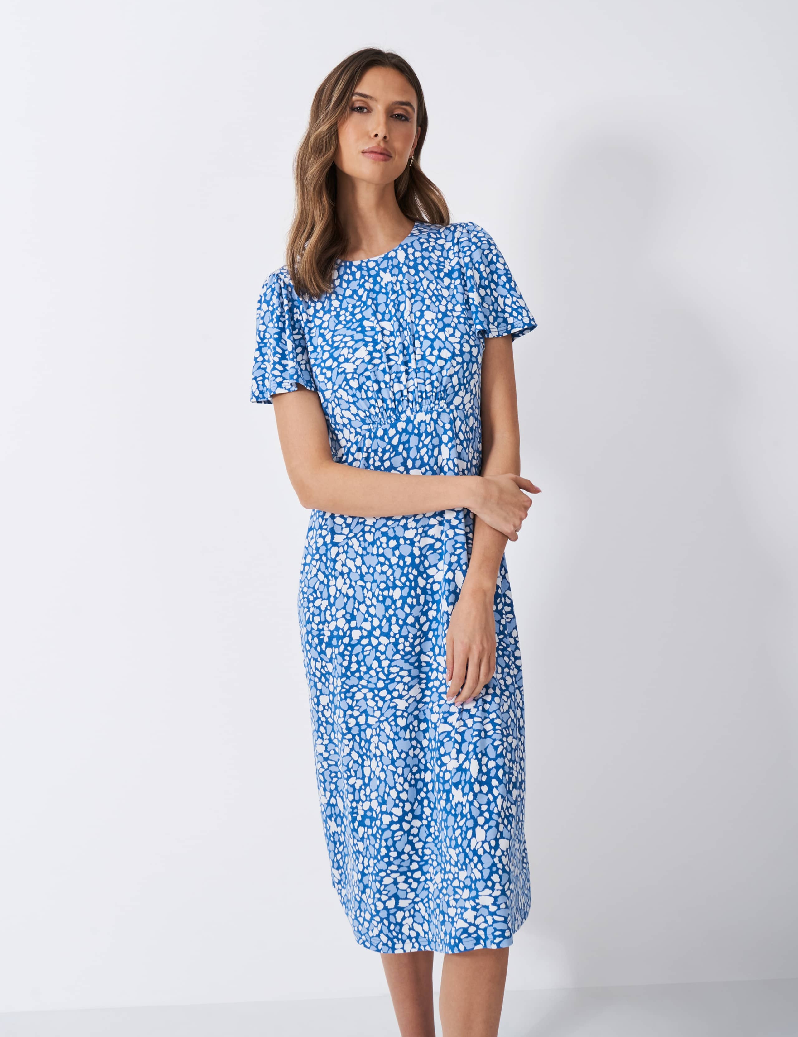 Jersey Floral Knee Length Tea Dress