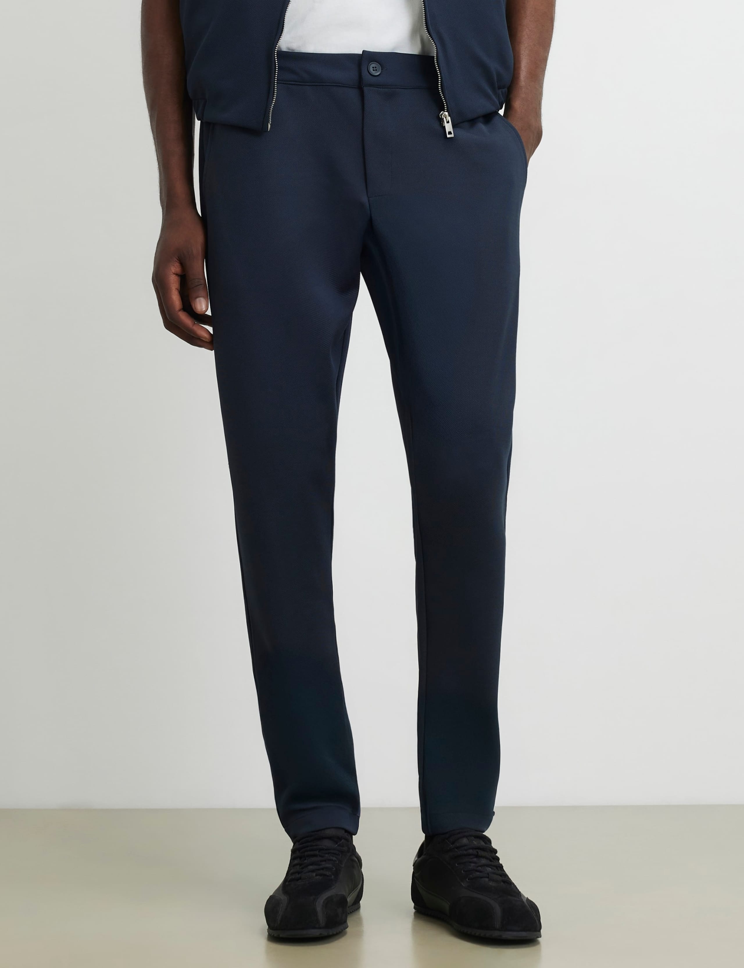Pique Fixed Waist Slim Fit Joggers