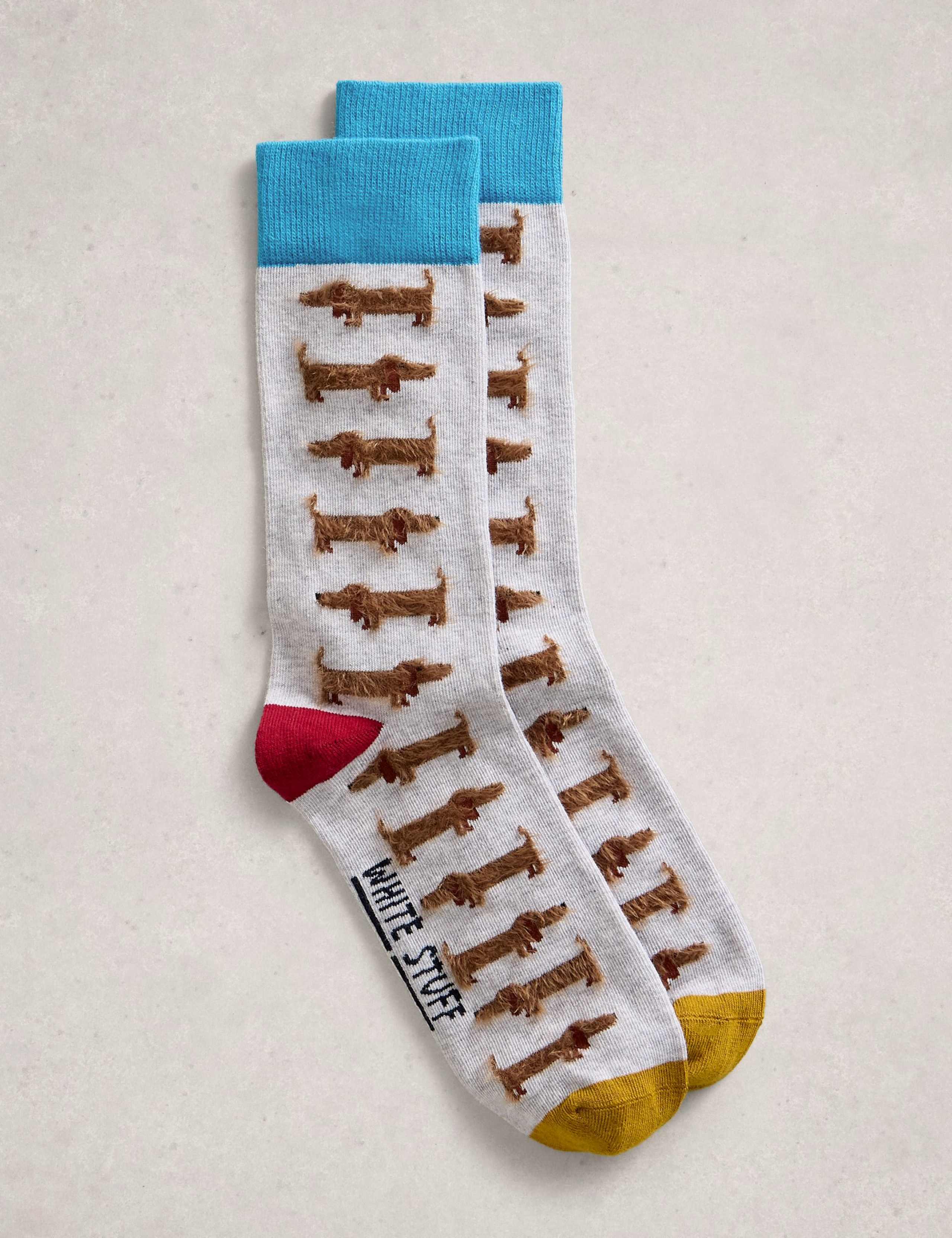 Fluffy Sausage Dog Cotton Rich Ankle Socks