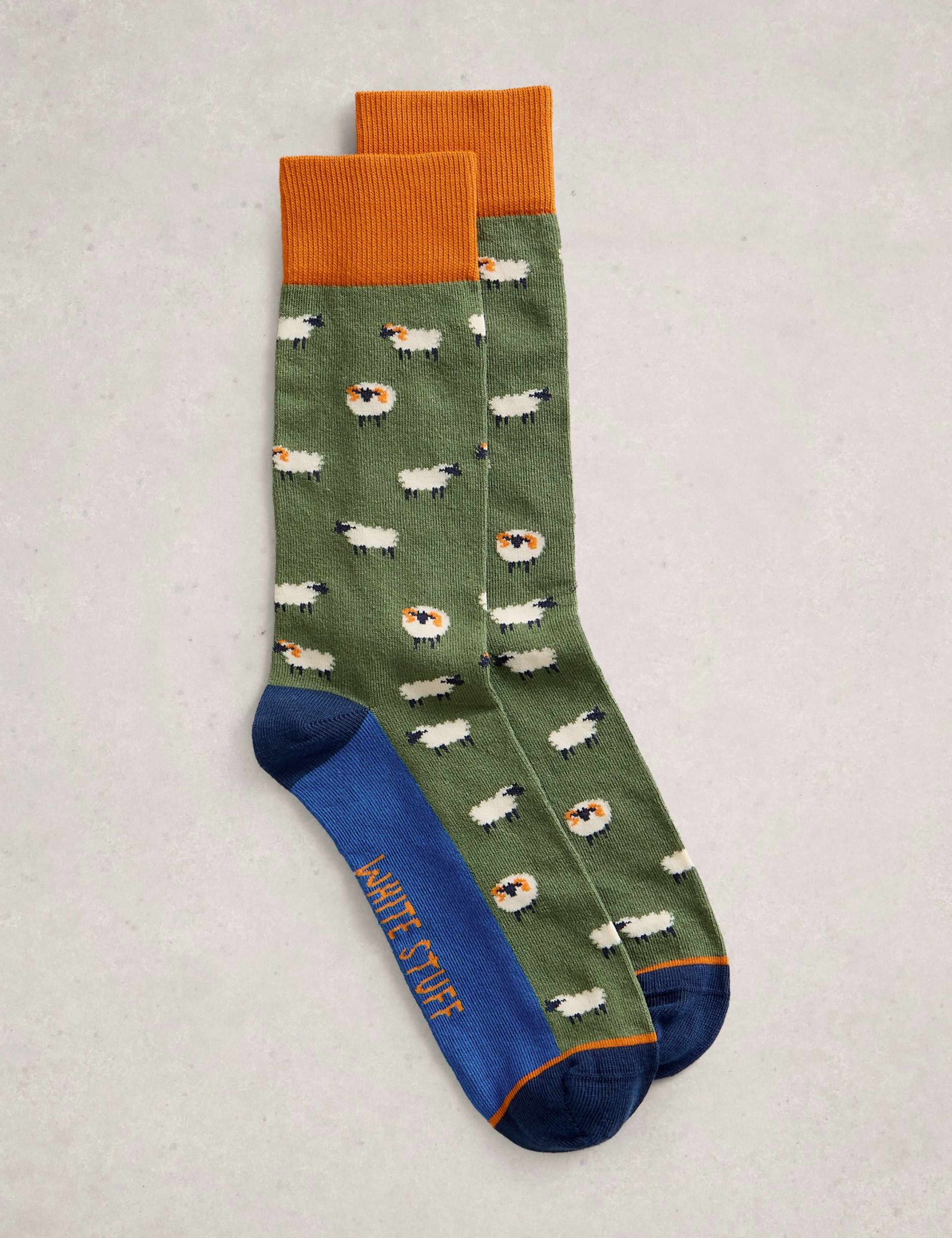Sheep Print Cotton Rich Socks