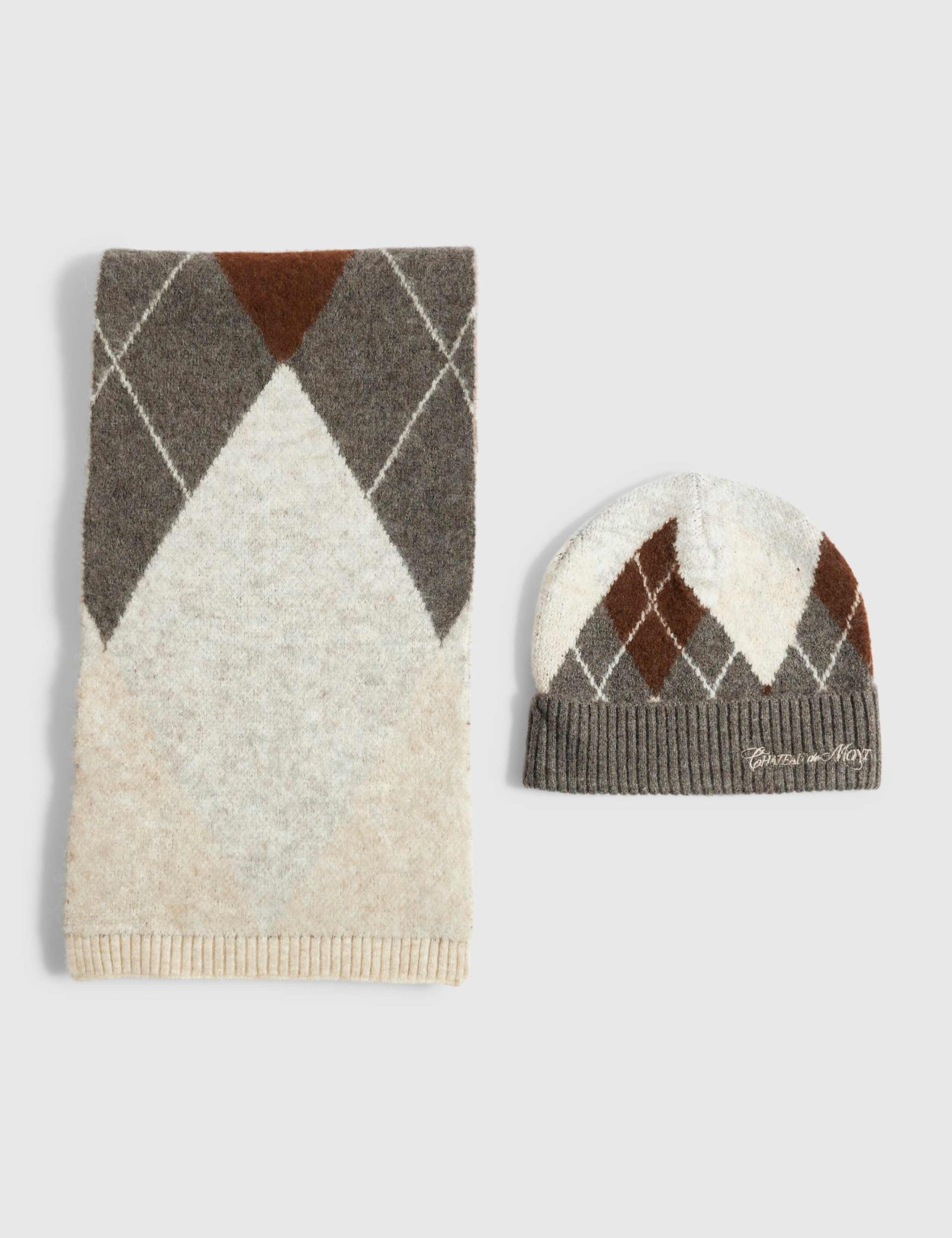 Argyle Hat and Scarf Set