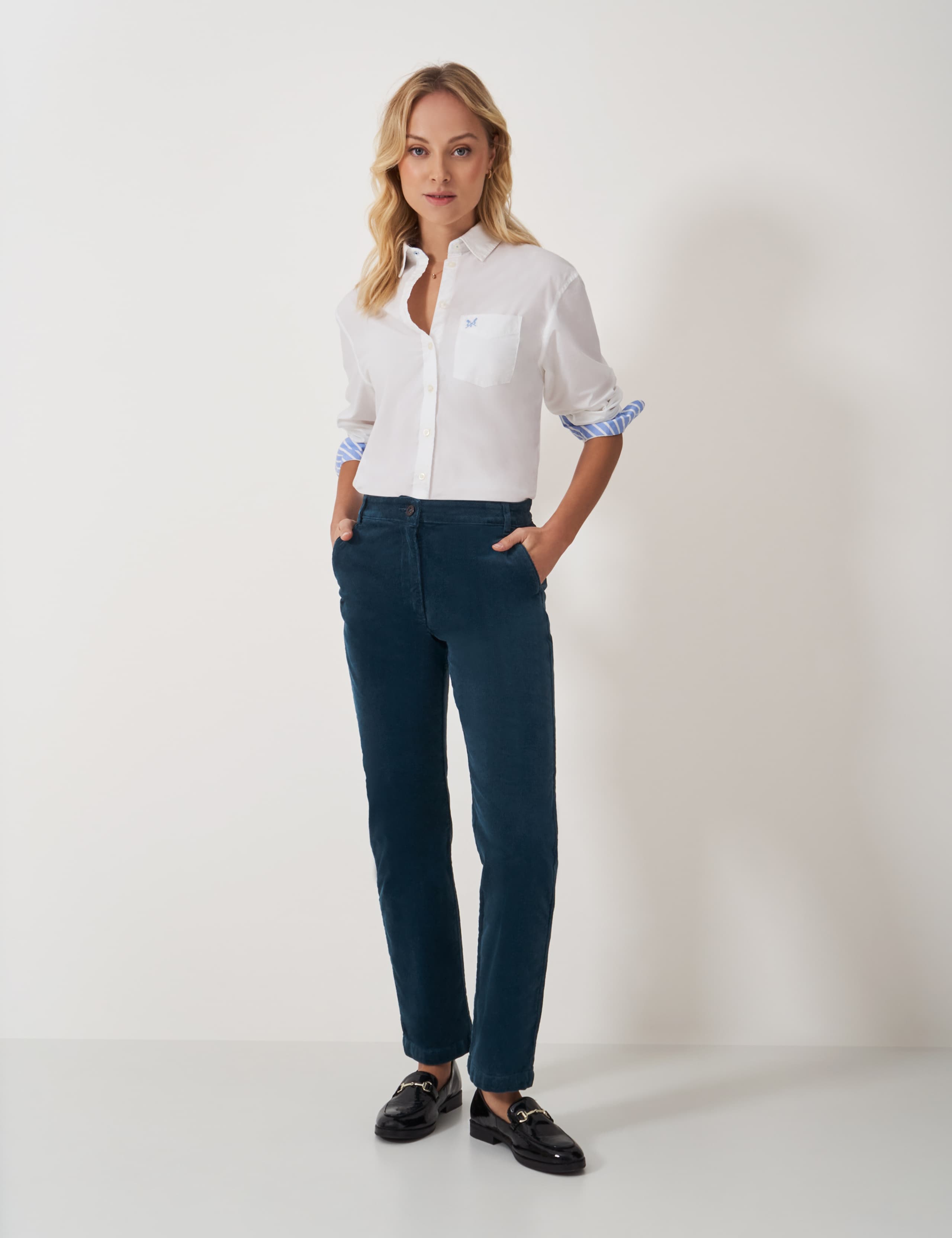 Cord Tapered Ankle Grazer Trousers