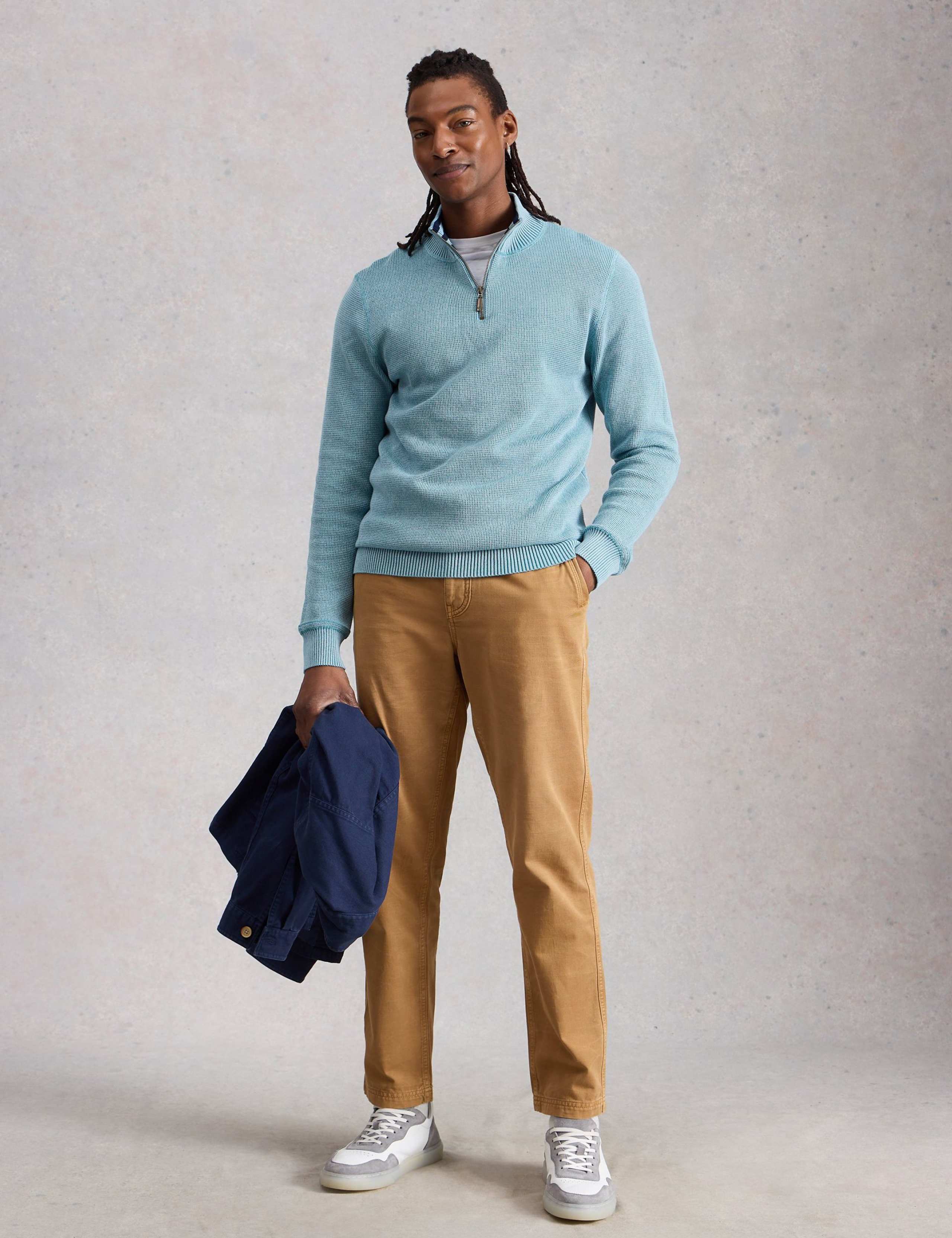 Pure Cotton Funnel Neck Jumper