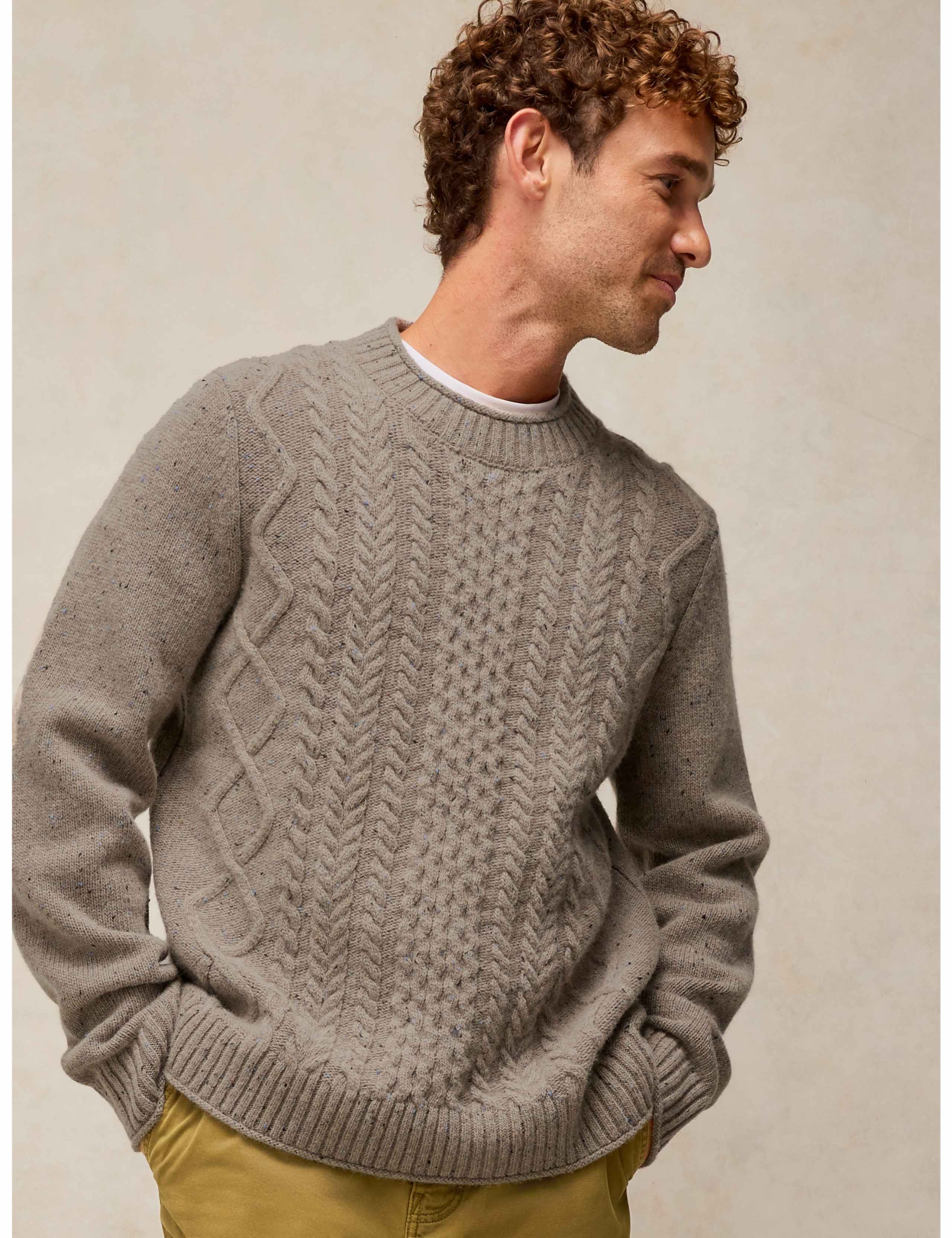 Berkley Wool Rich Cable Crew Neck Jumper