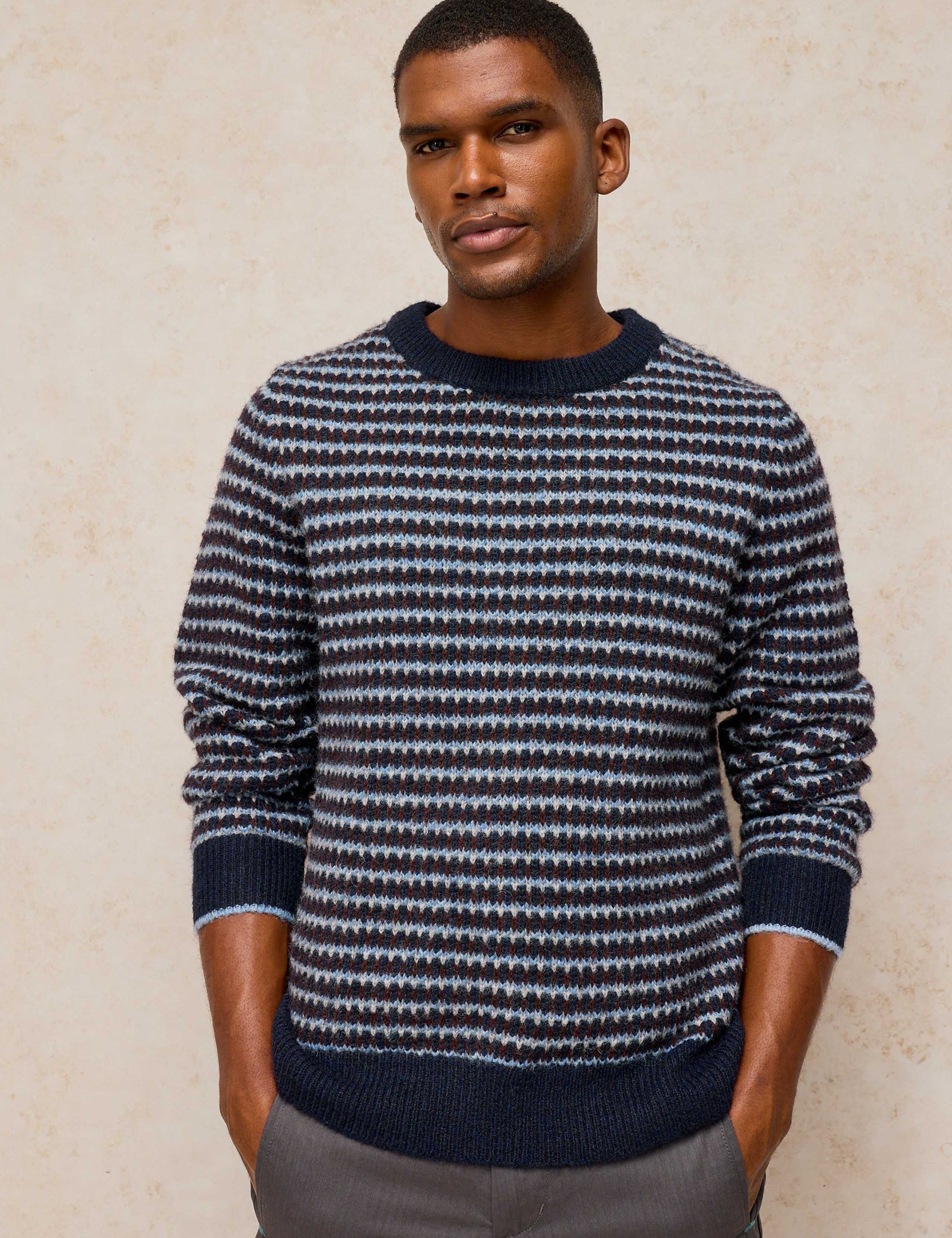 Hamilton Striped Crew Neck Jumper with Wool