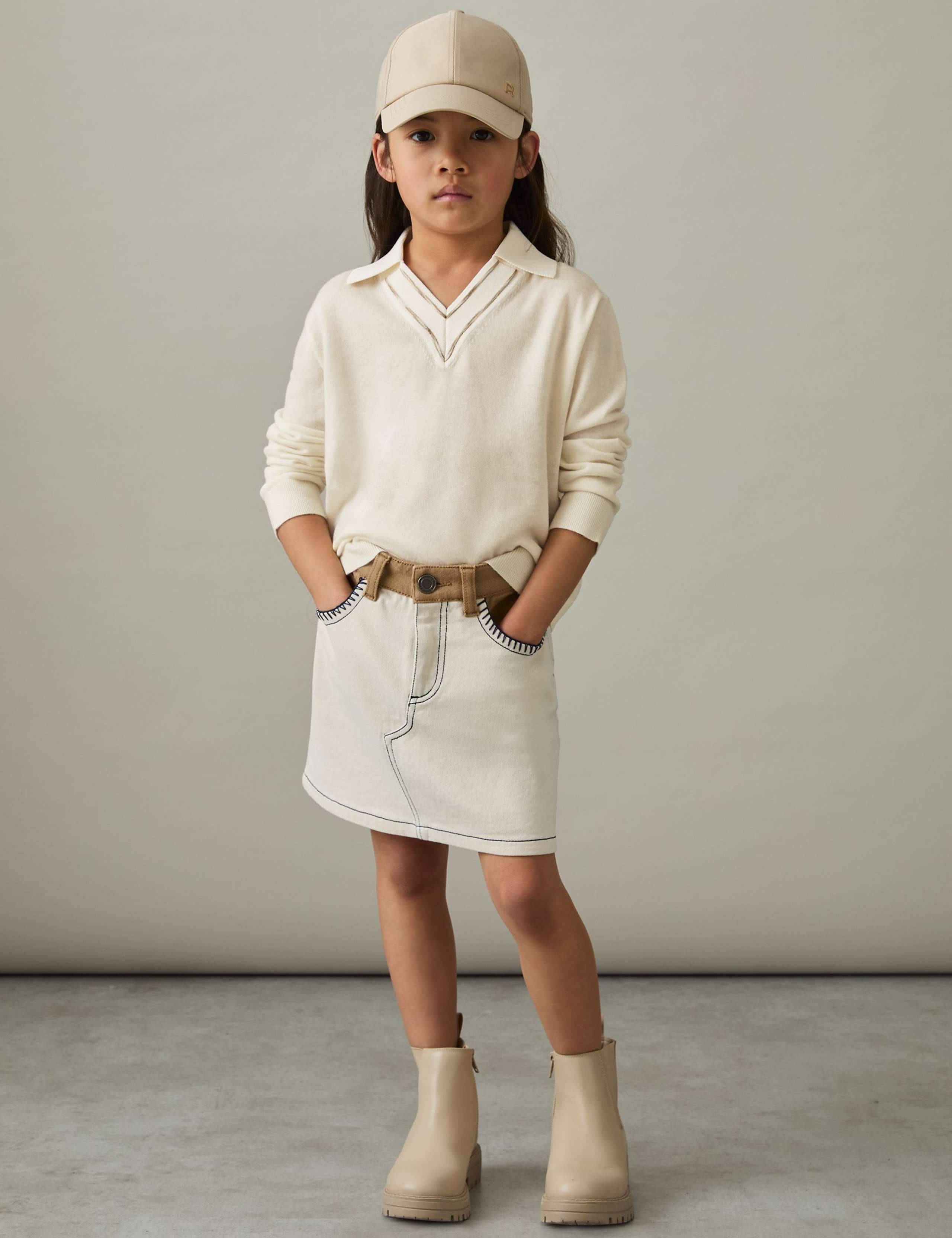 Pure Wool Collared Knitted Cricket Jumper (4-14 Yrs)