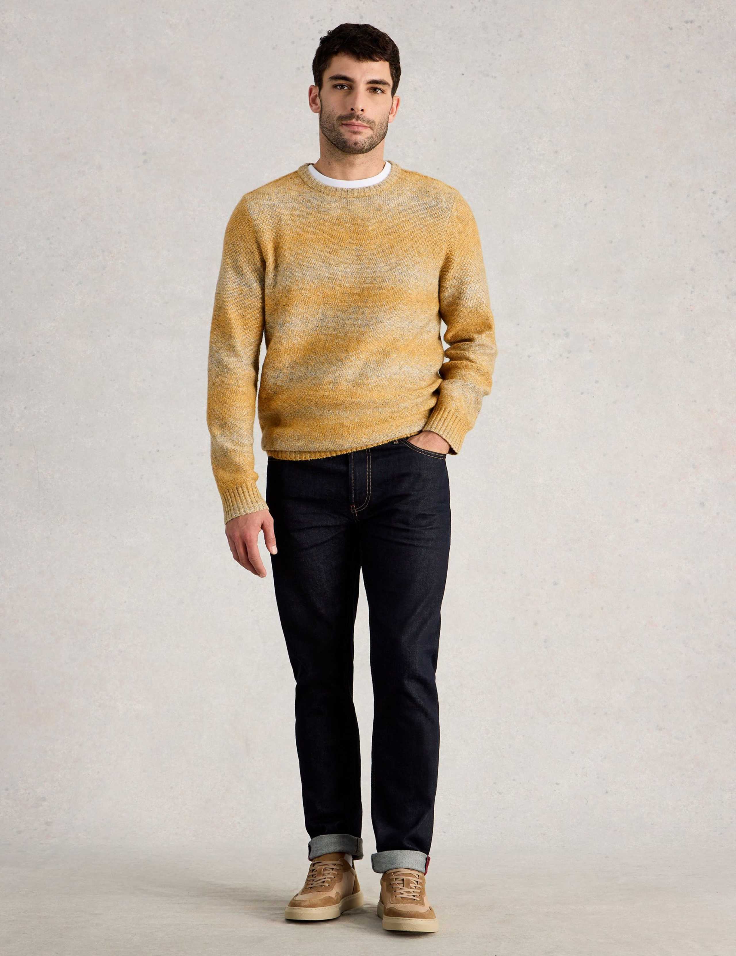 Ombre Crew Neck Jumper with Linen