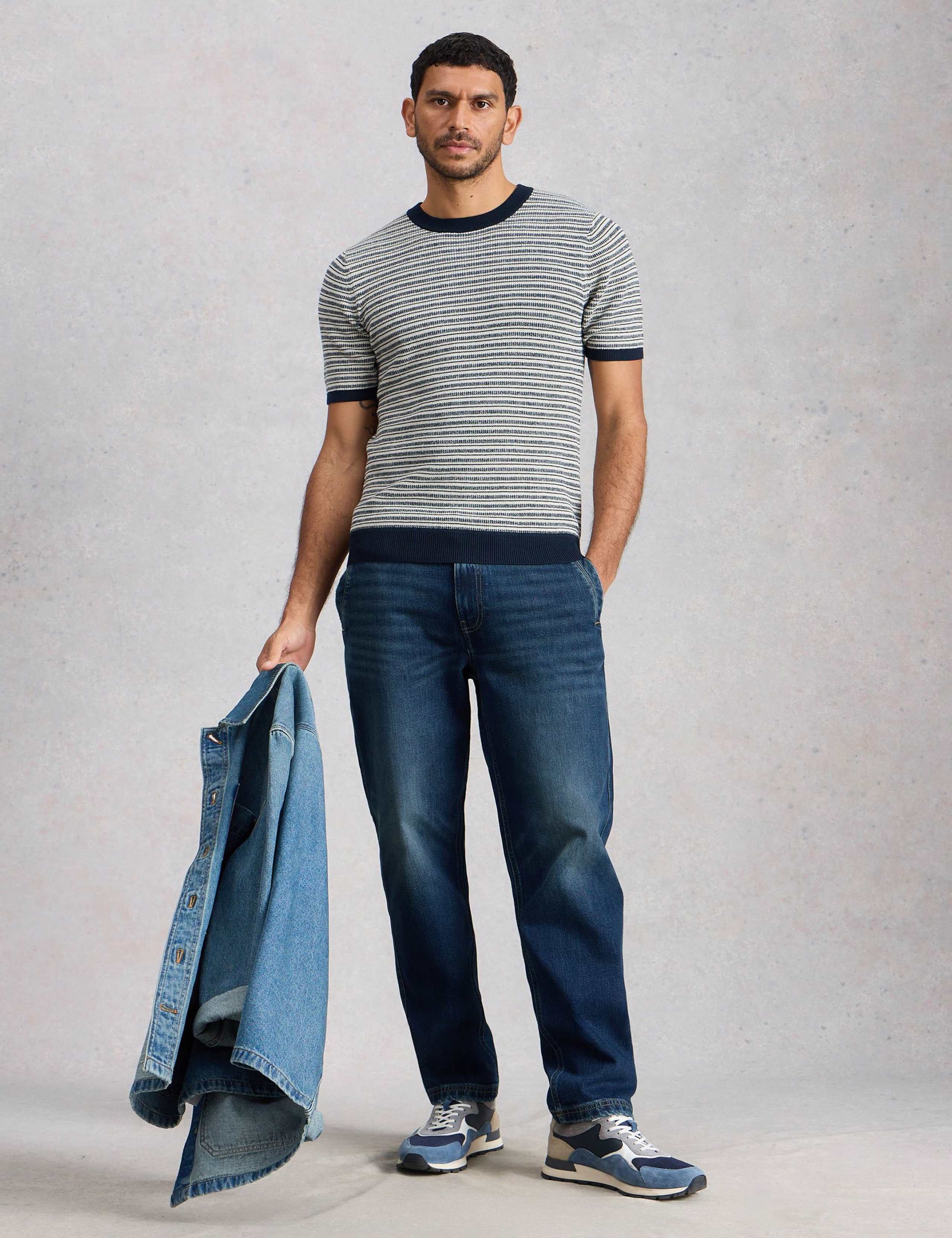 Straight Fit Denim Trousers