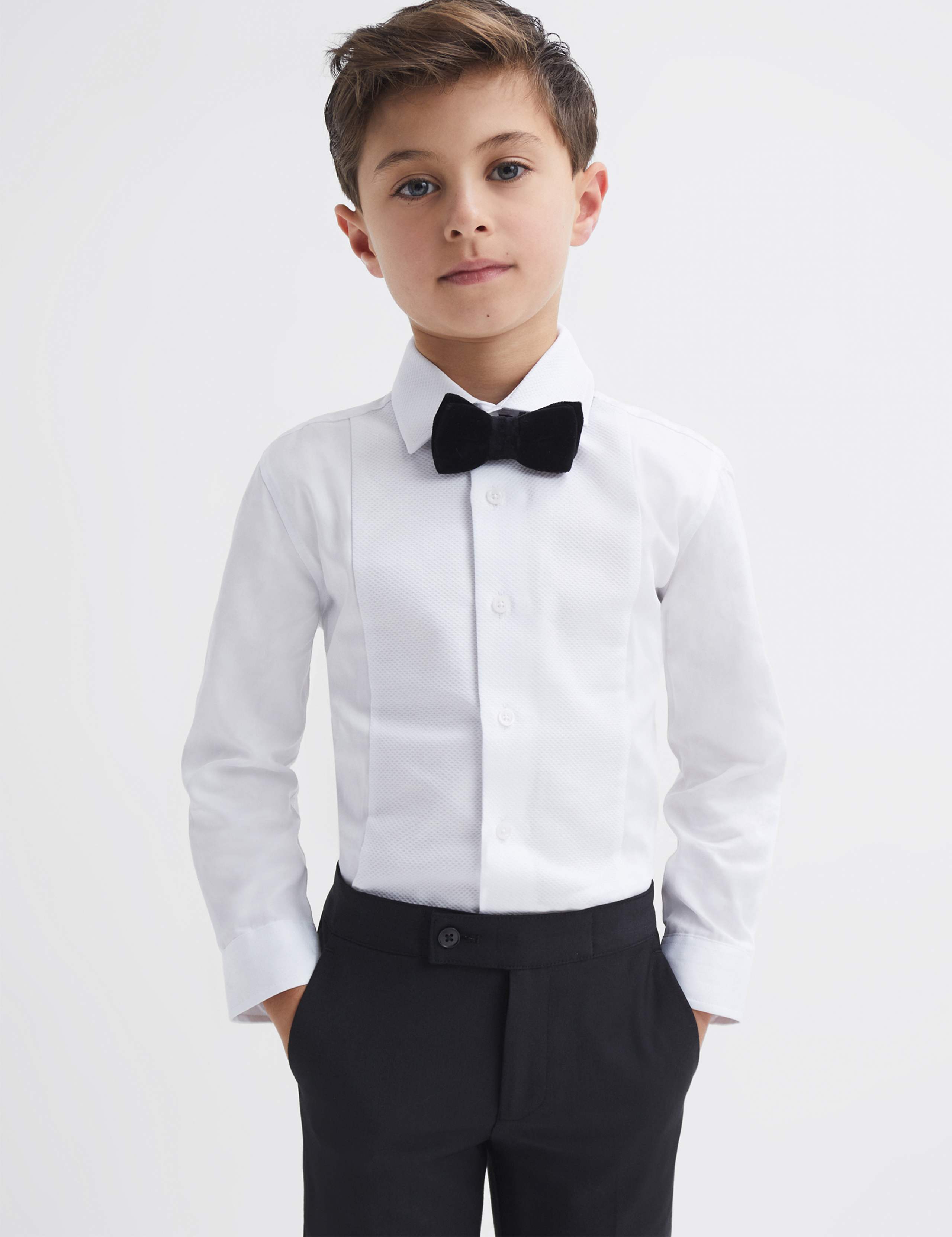 Pure Cotton Slim Fit Tuxedo Shirt (3-14 Yrs)
