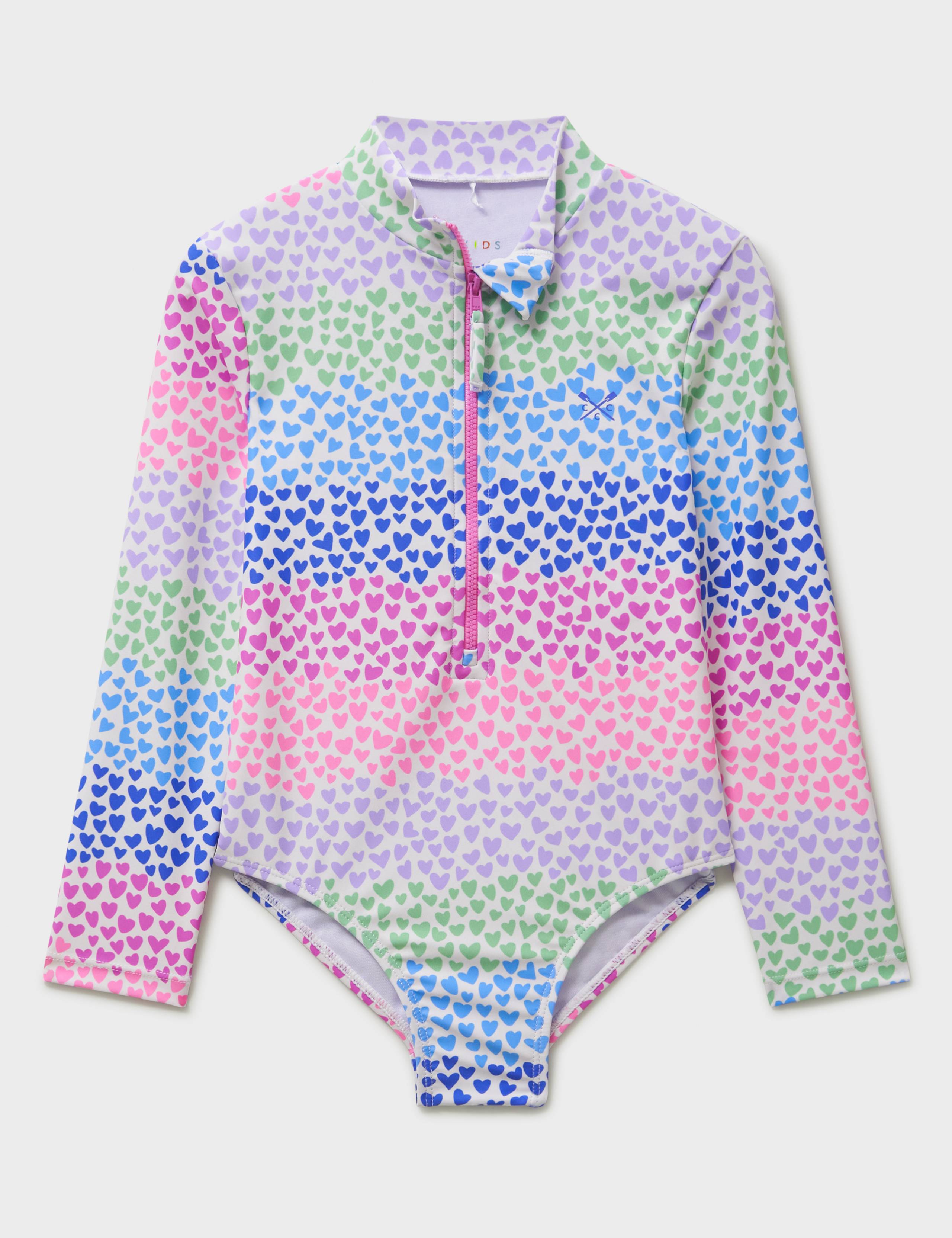 Heart Long Sleeve Swimsuit (3-12 Yrs)