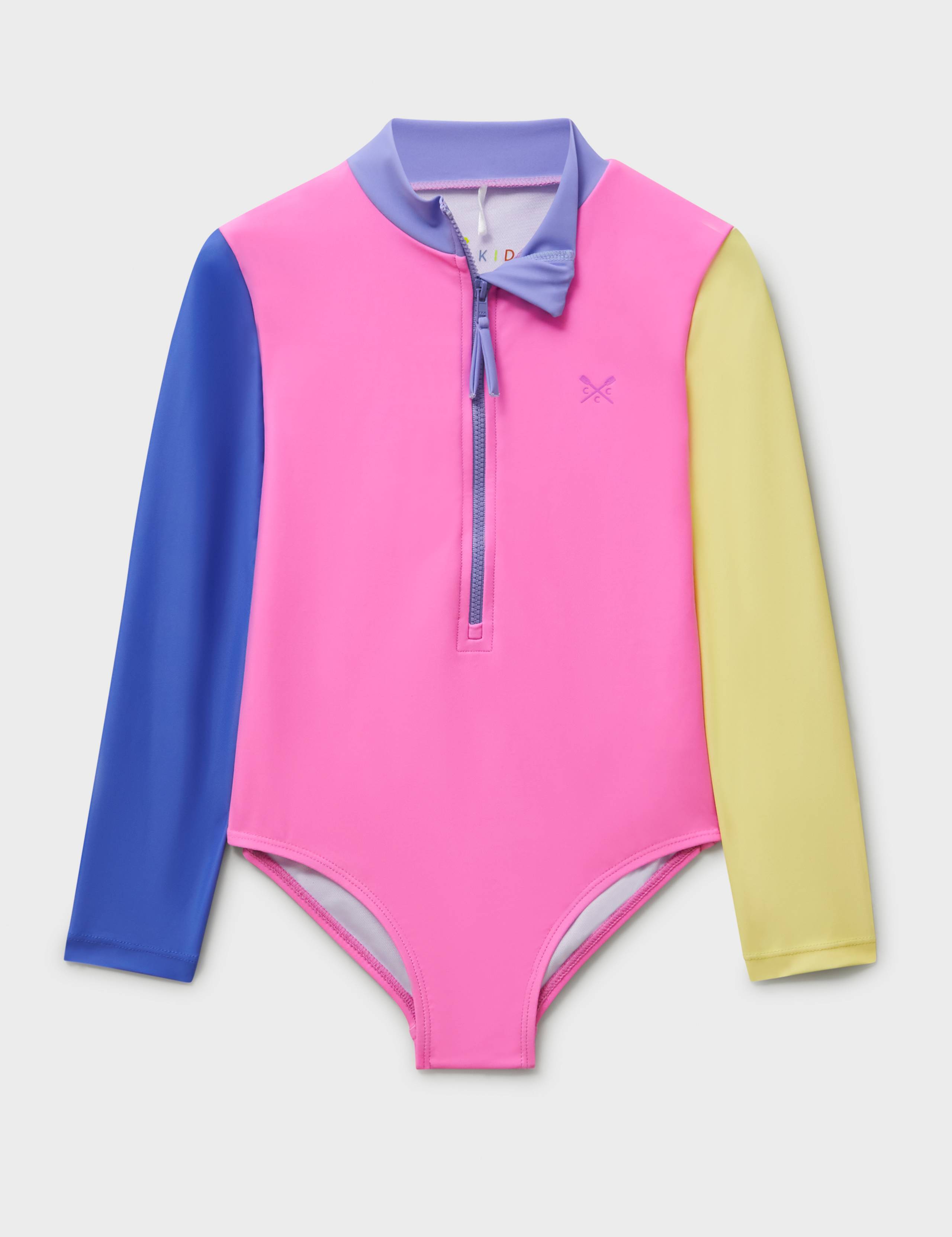 Colour Block Long Sleeve Swimsuit (3-12 Yrs)