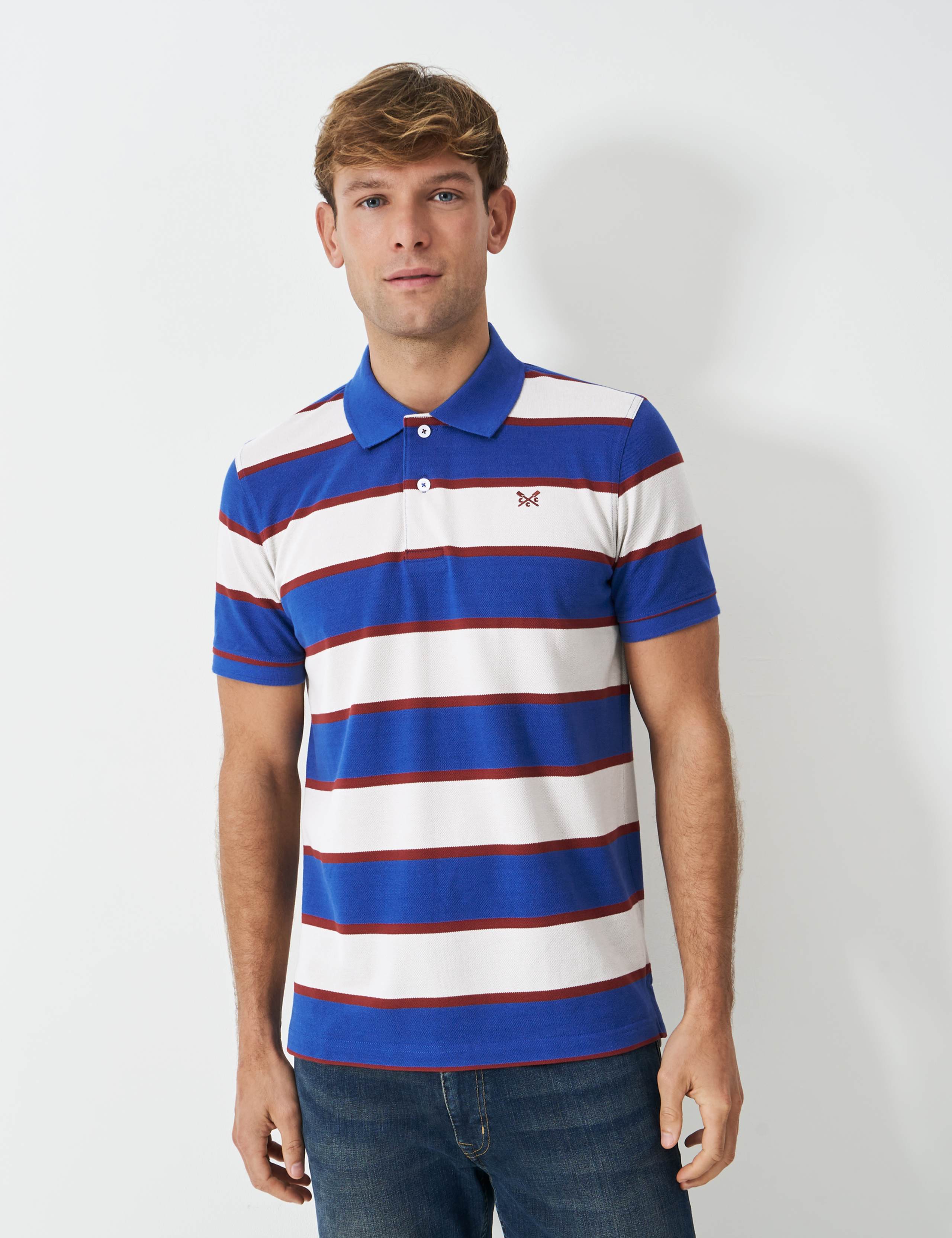 Pure Cotton Striped Polo Shirt
