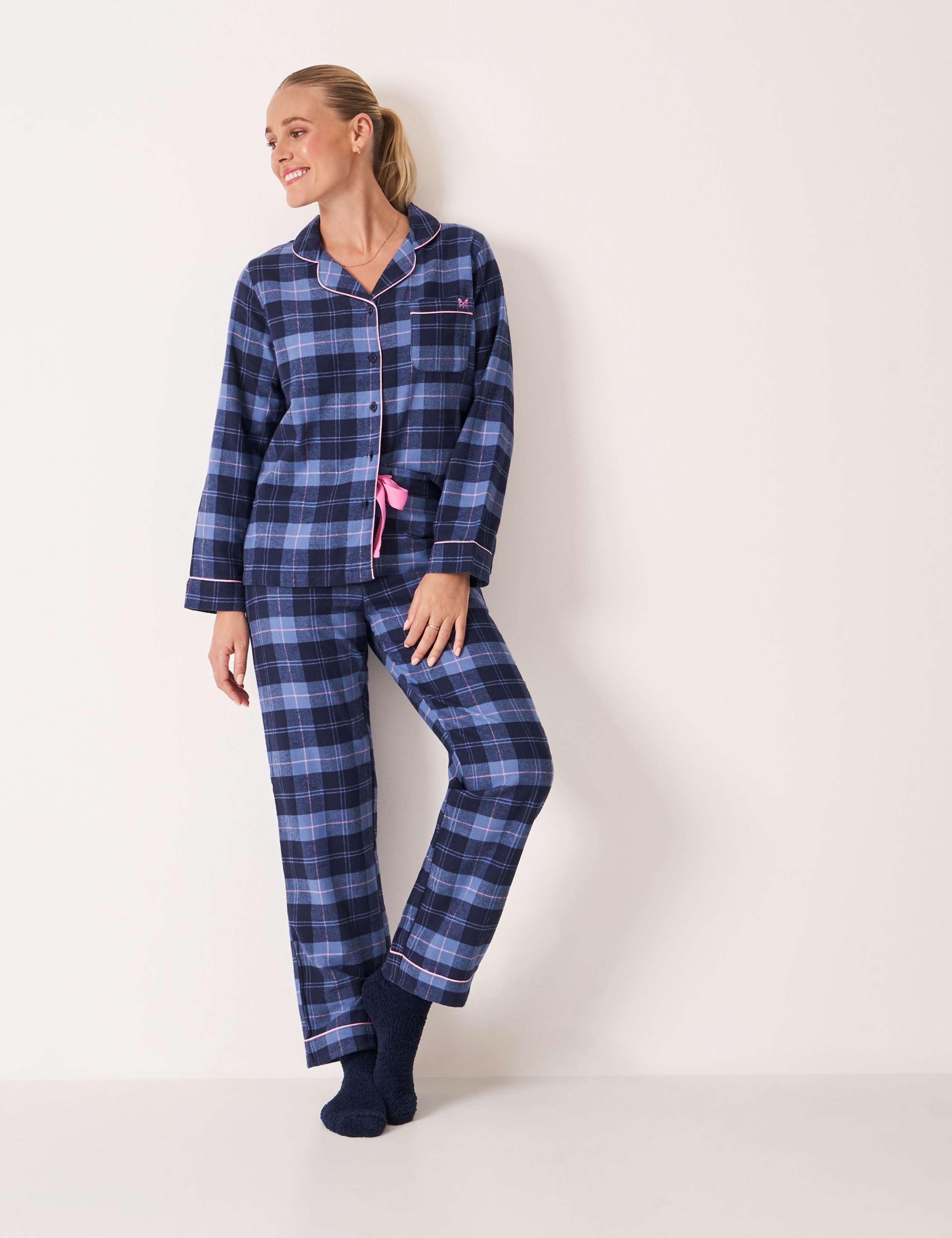 Pure Cotton Flannel Checked Pyjama Set