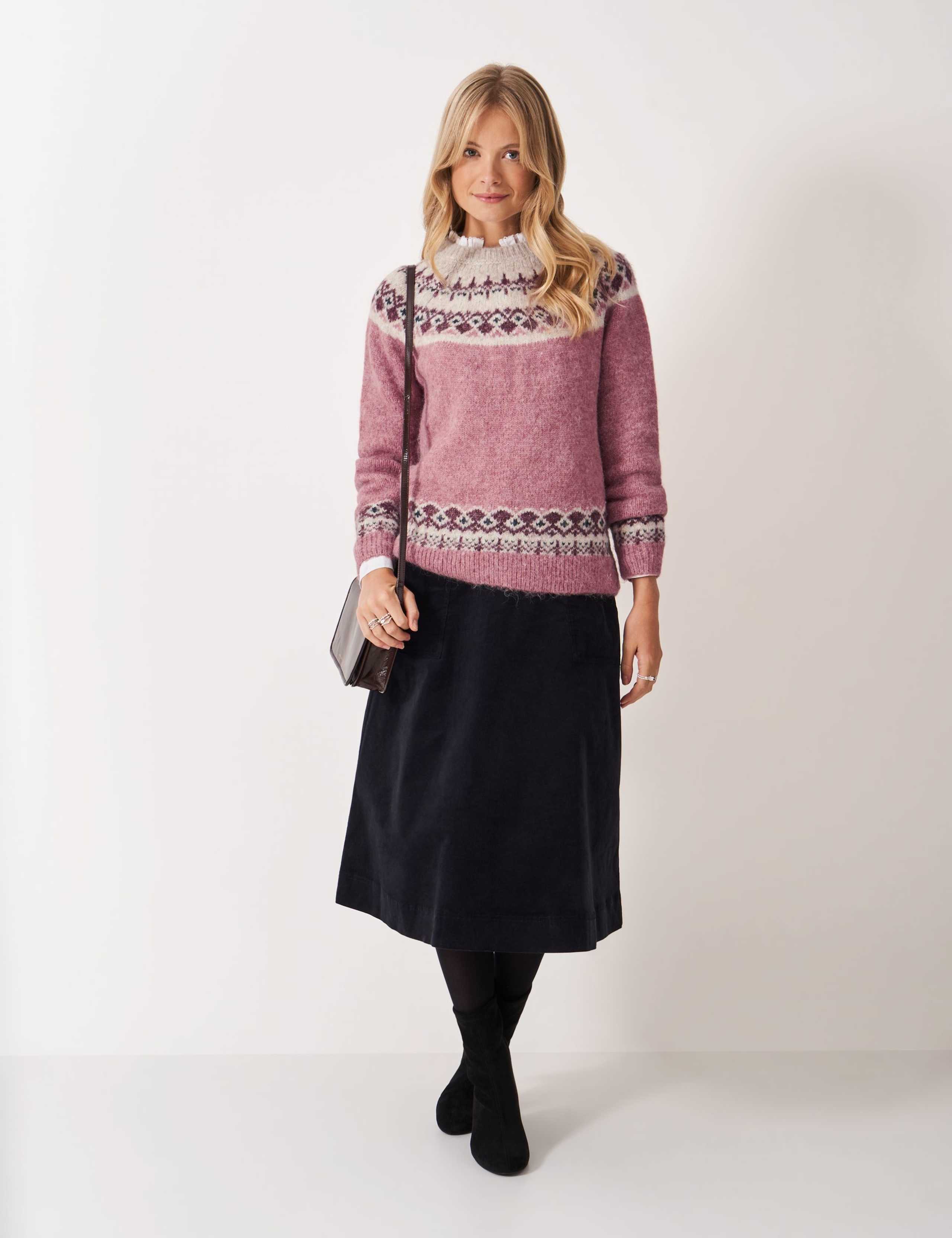 Fair Isle Crew Neck Jumper with Wool