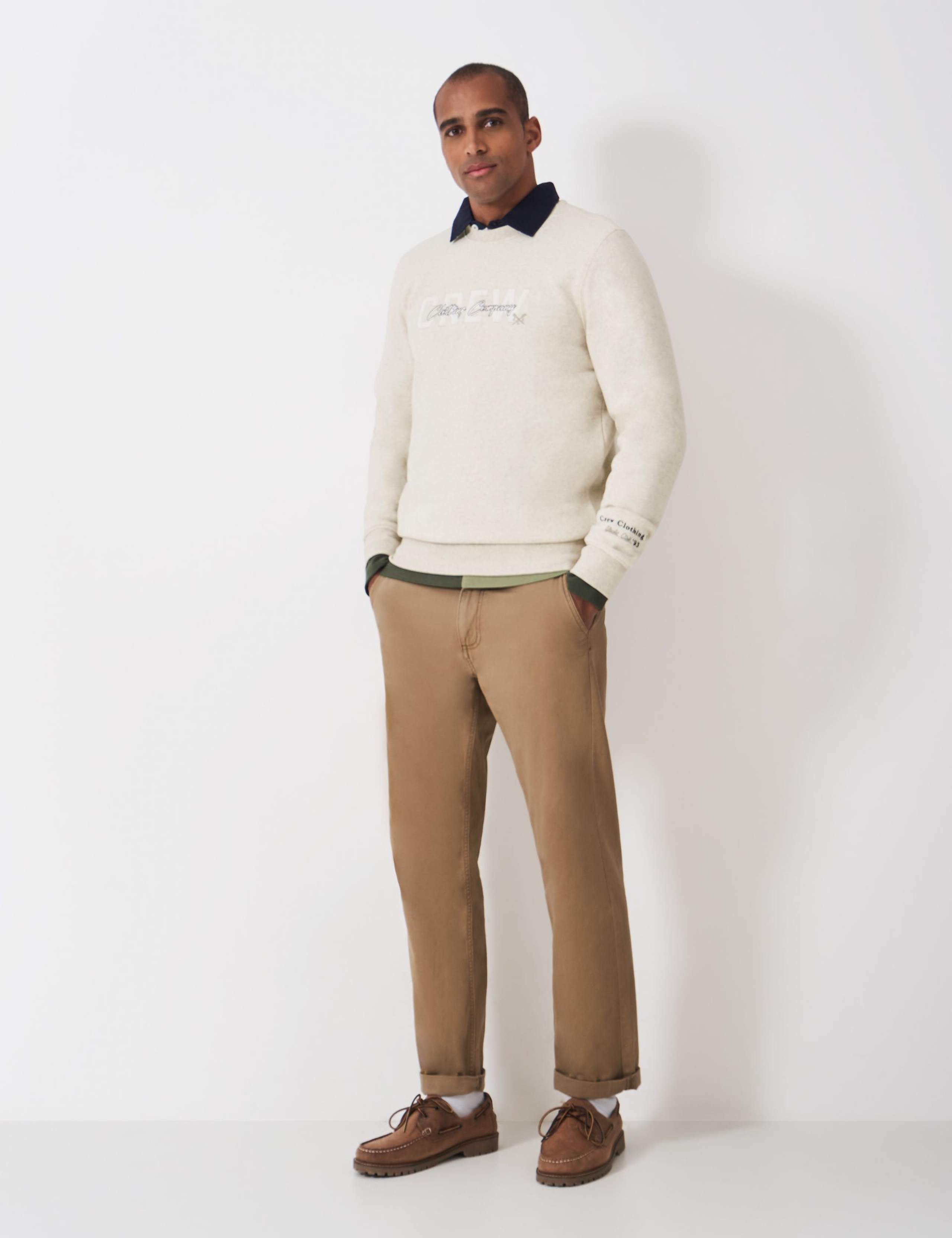 Cotton Rich Logo Crew Neck Sweatshirt