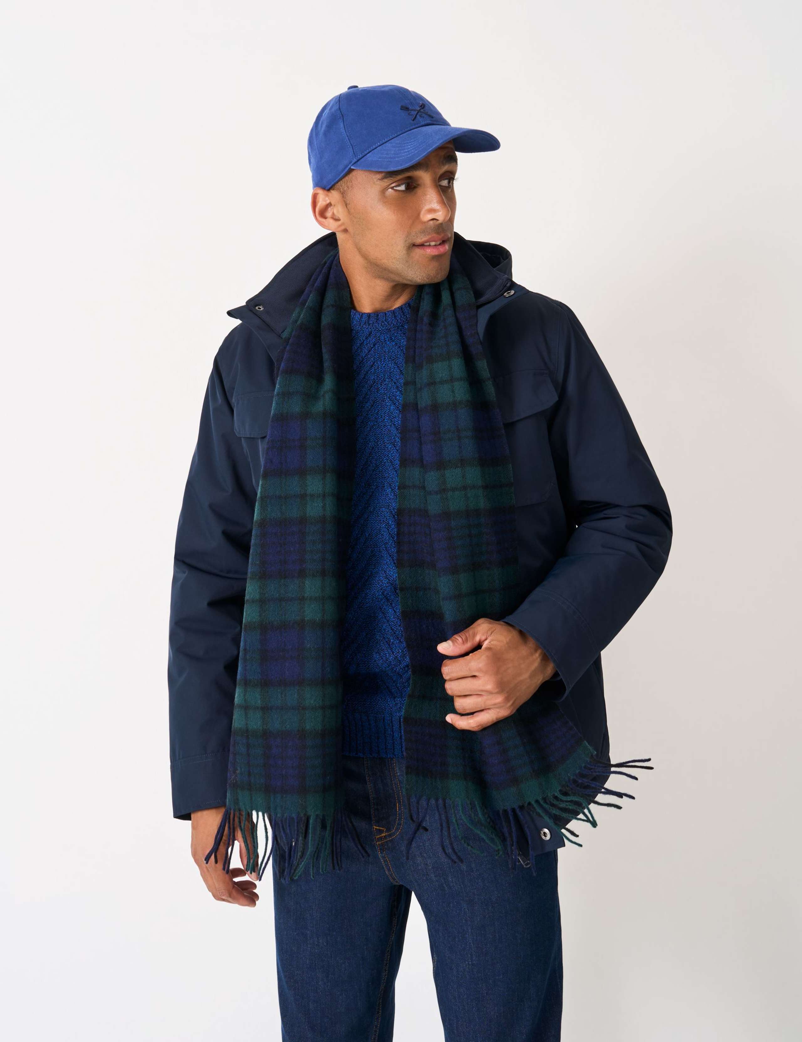 Pure Wool Checked Scarf