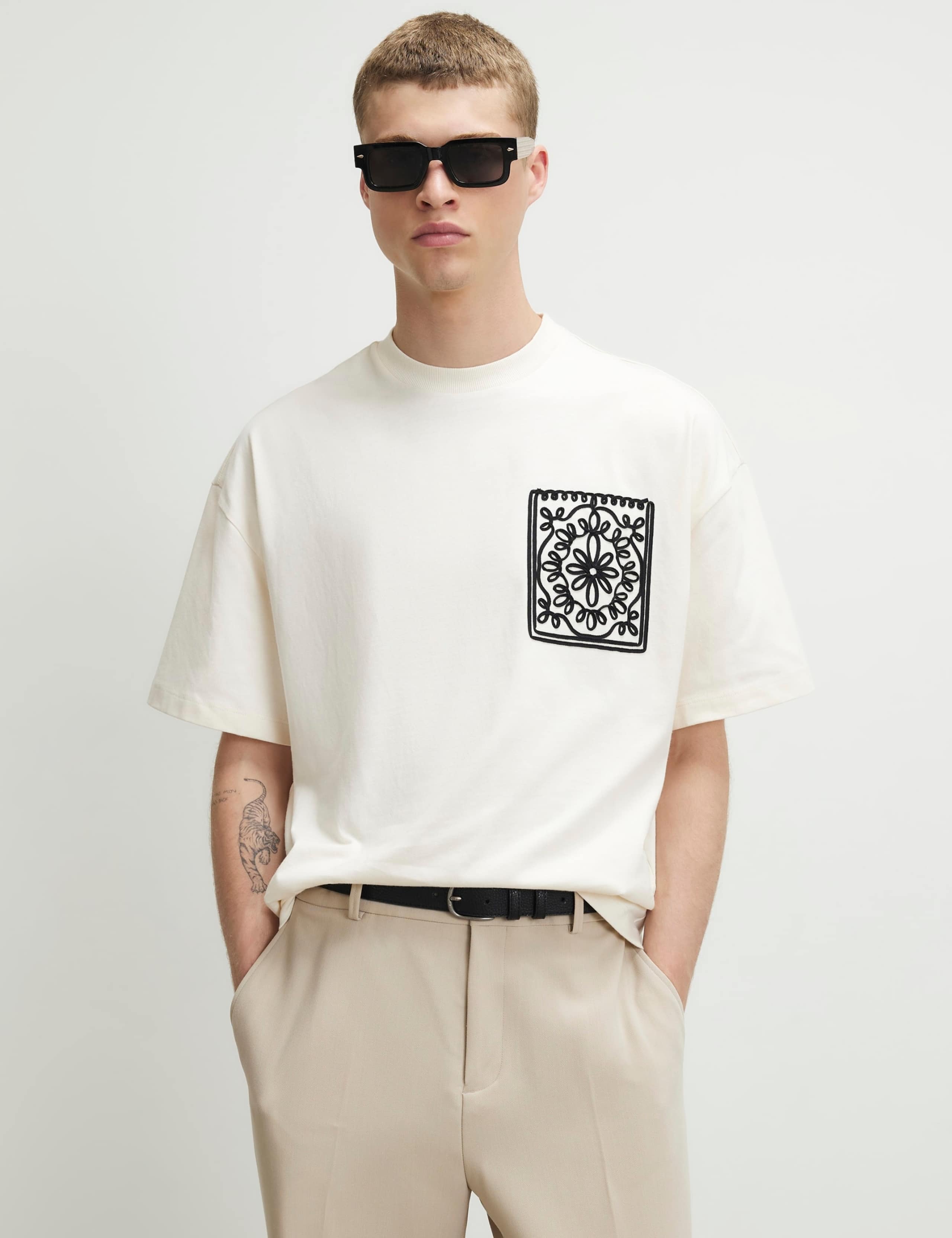 Cotton Floral Pocket T-Shirt