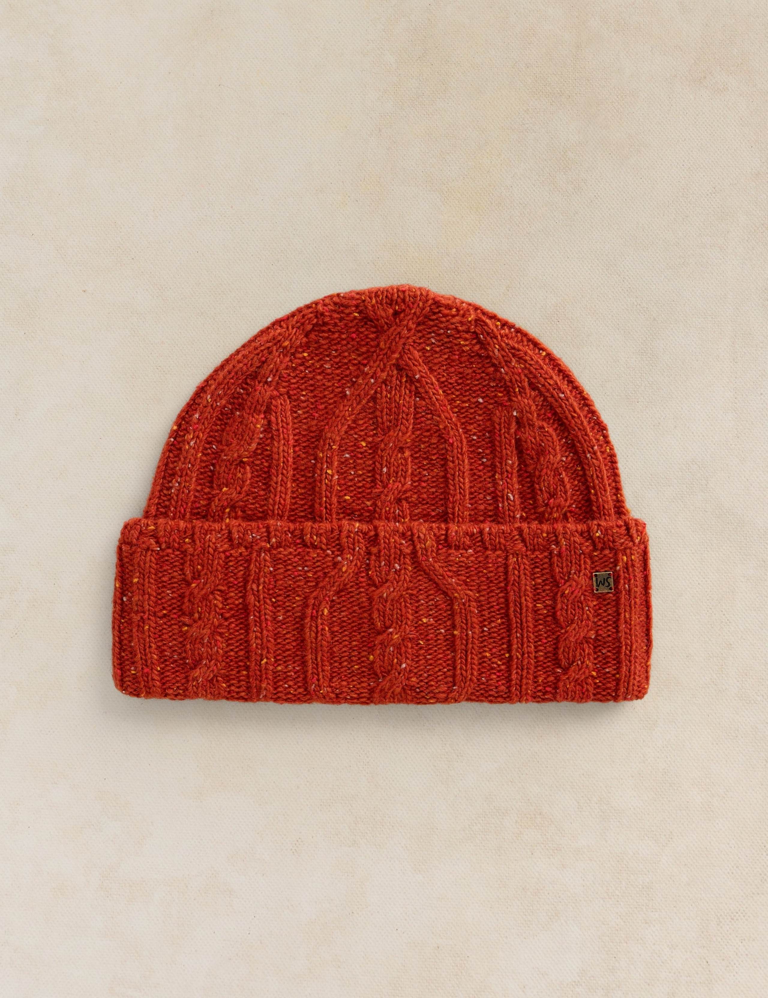 Wool Rich Cable Knit Fisherman Beanie Hat