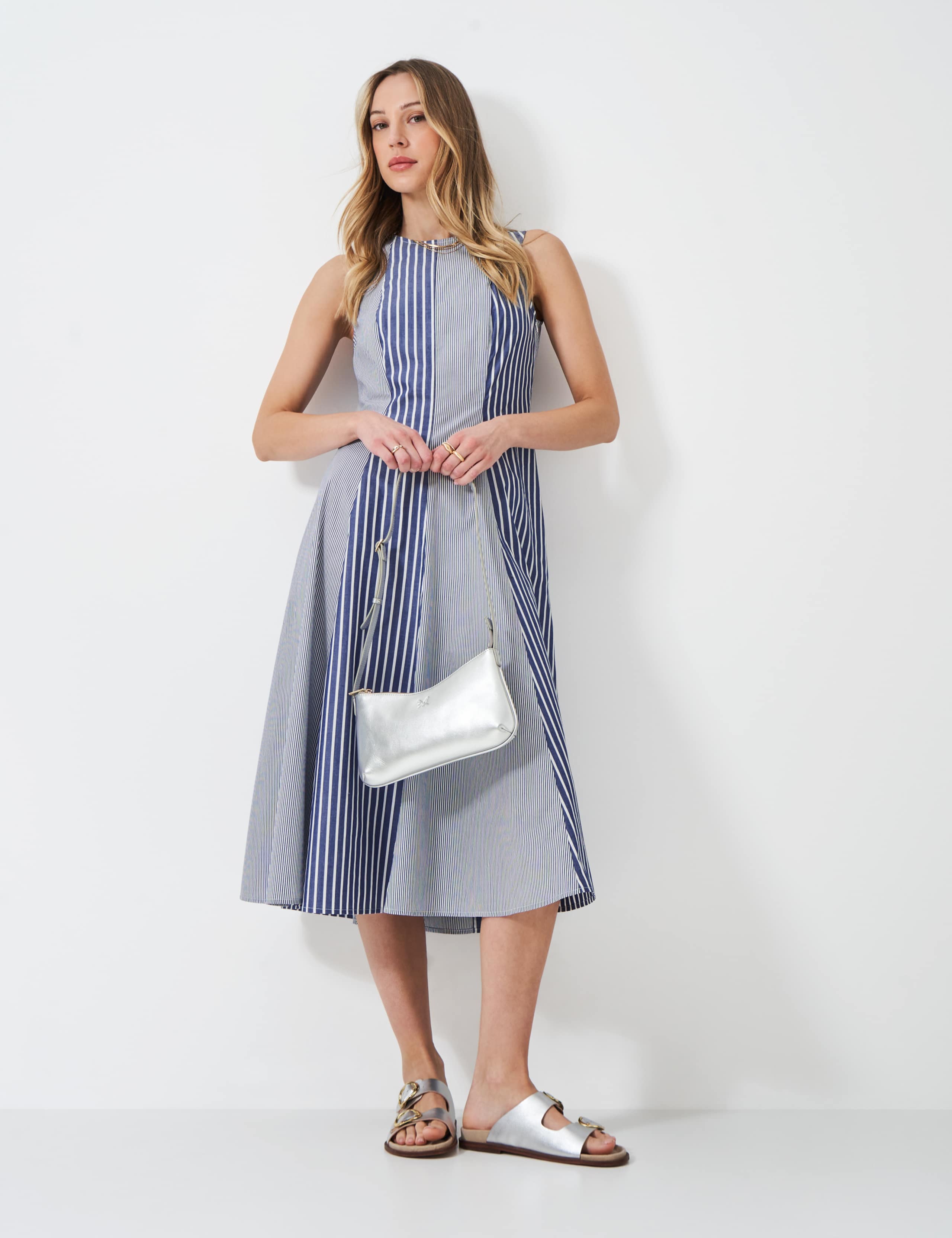 Pure Cotton Striped Maxi Skater Dress