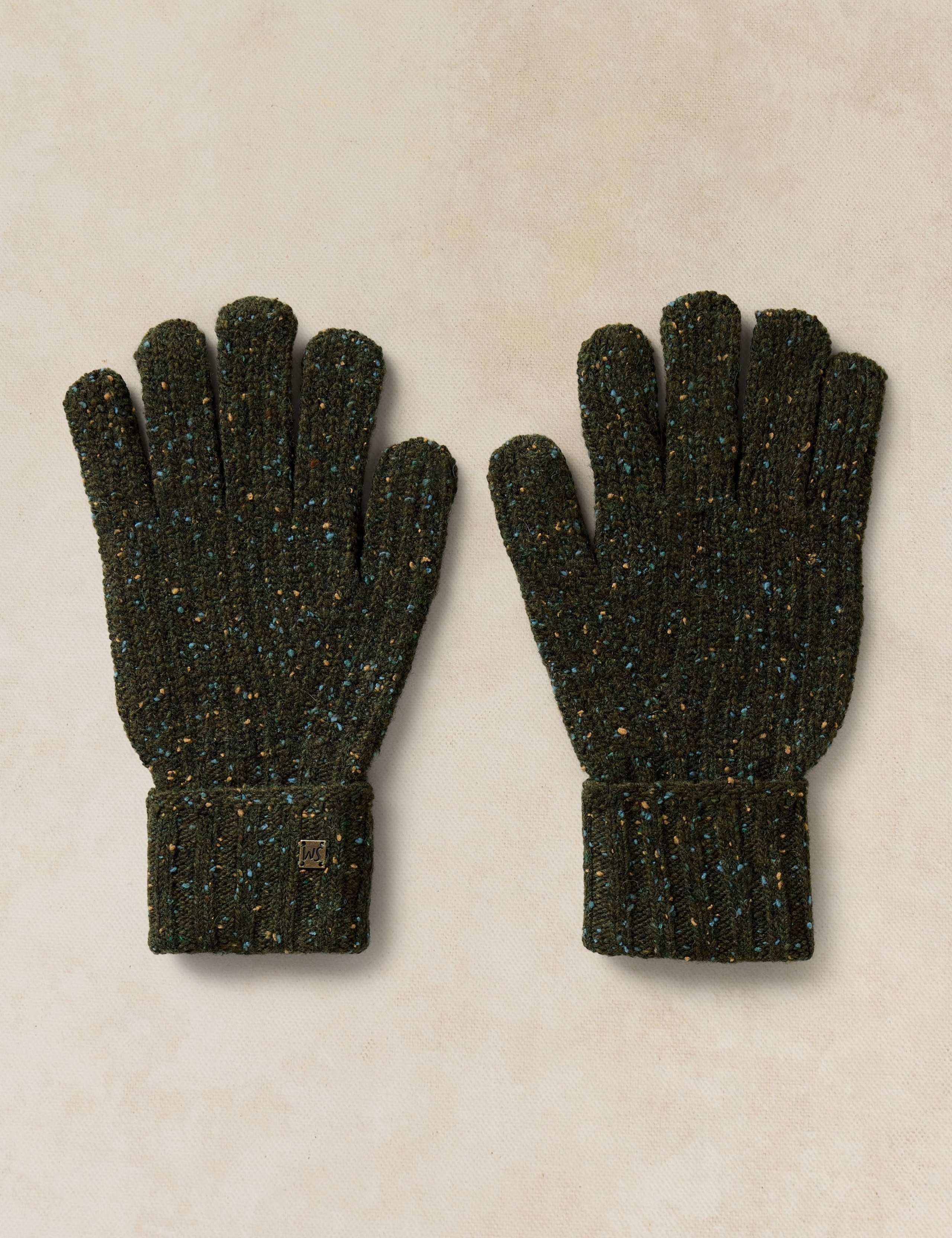 Wool Rich Ribbed Knitted Gloves