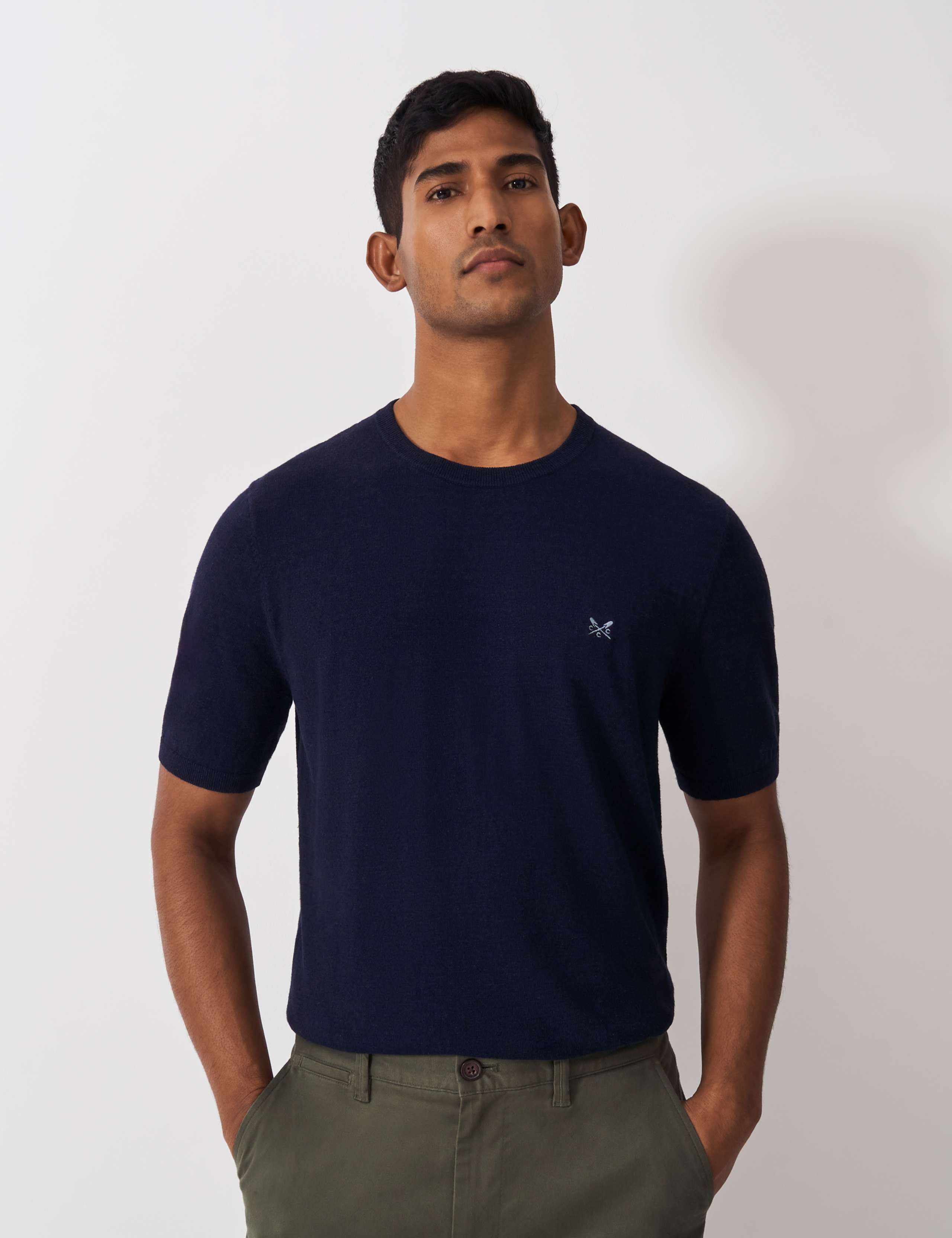 Linen Rich Crew Neck T-Shirt