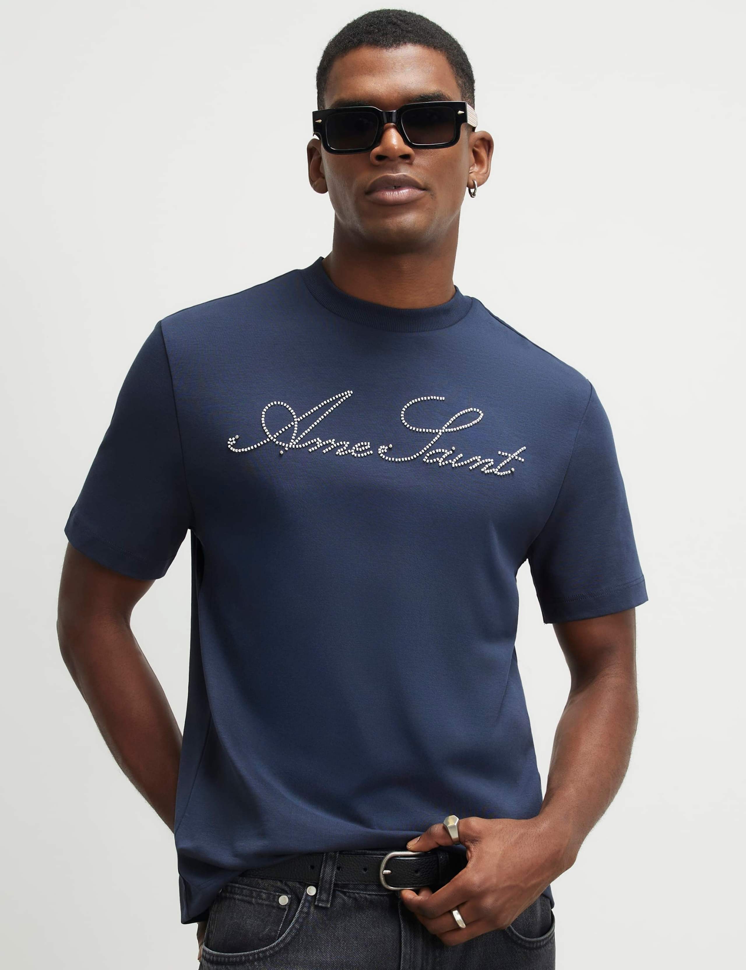 Cotton Beaded T-Shirt