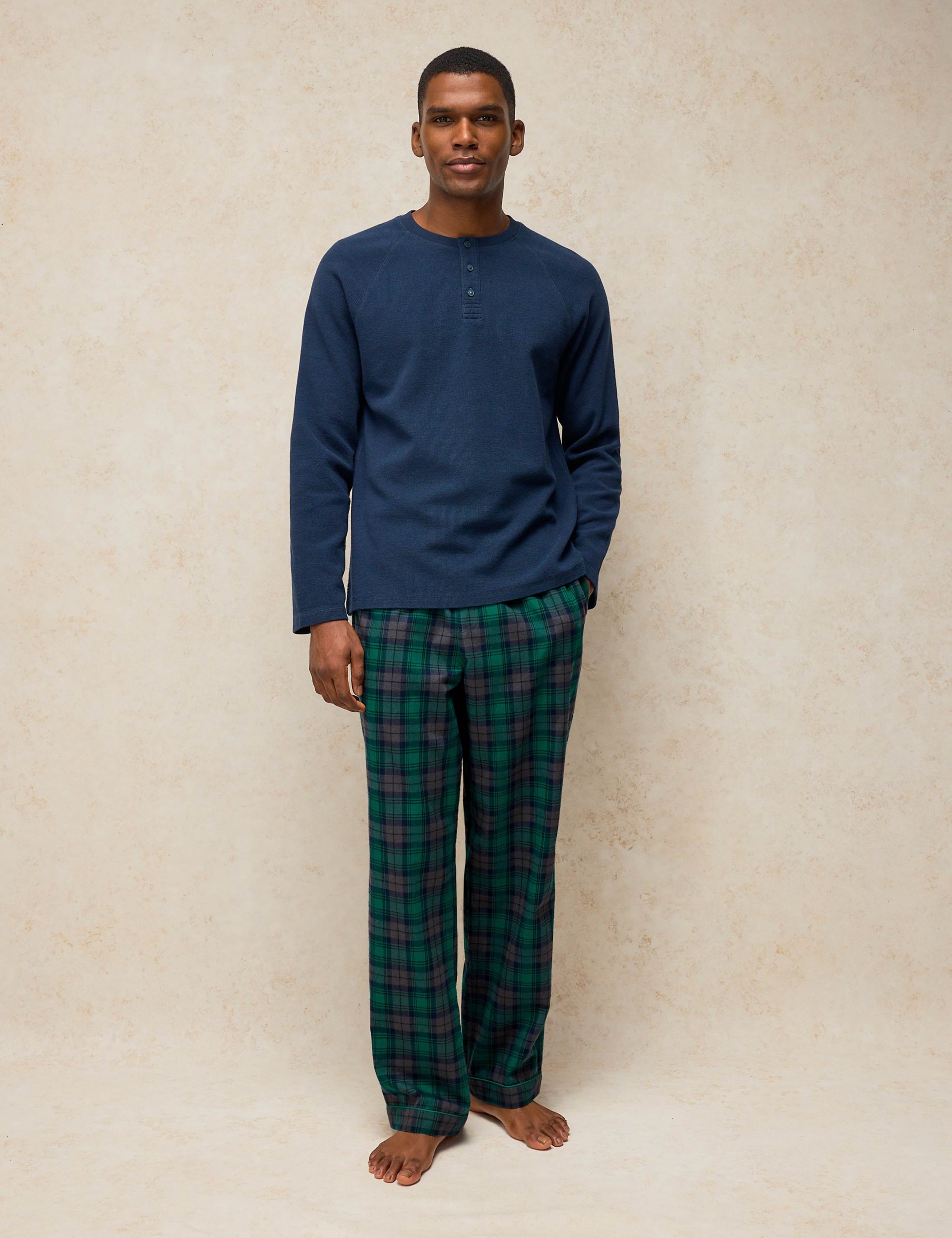 Pure Cotton Checked Pyjama Bottoms