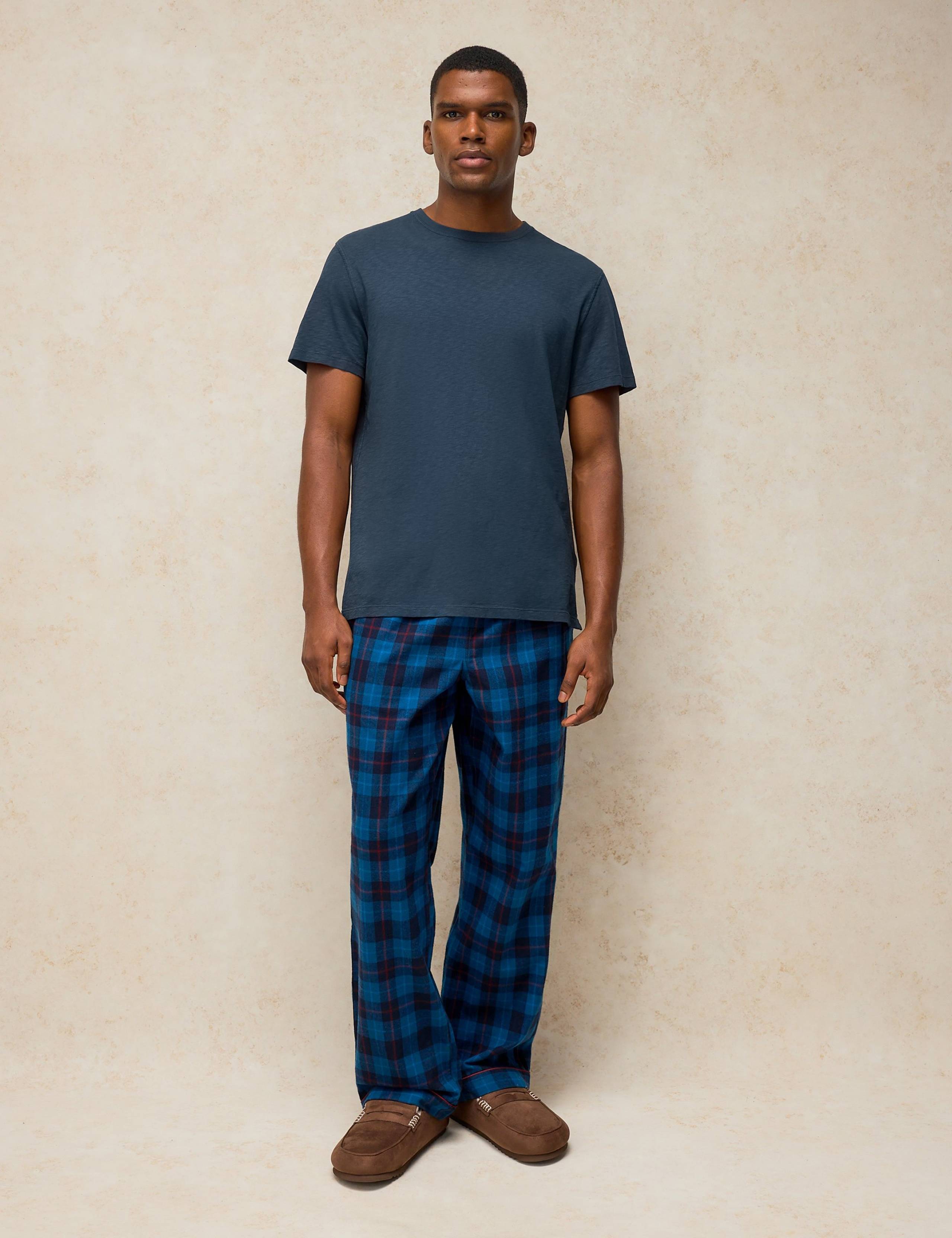 Pure Cotton Checked Pyjama Bottoms
