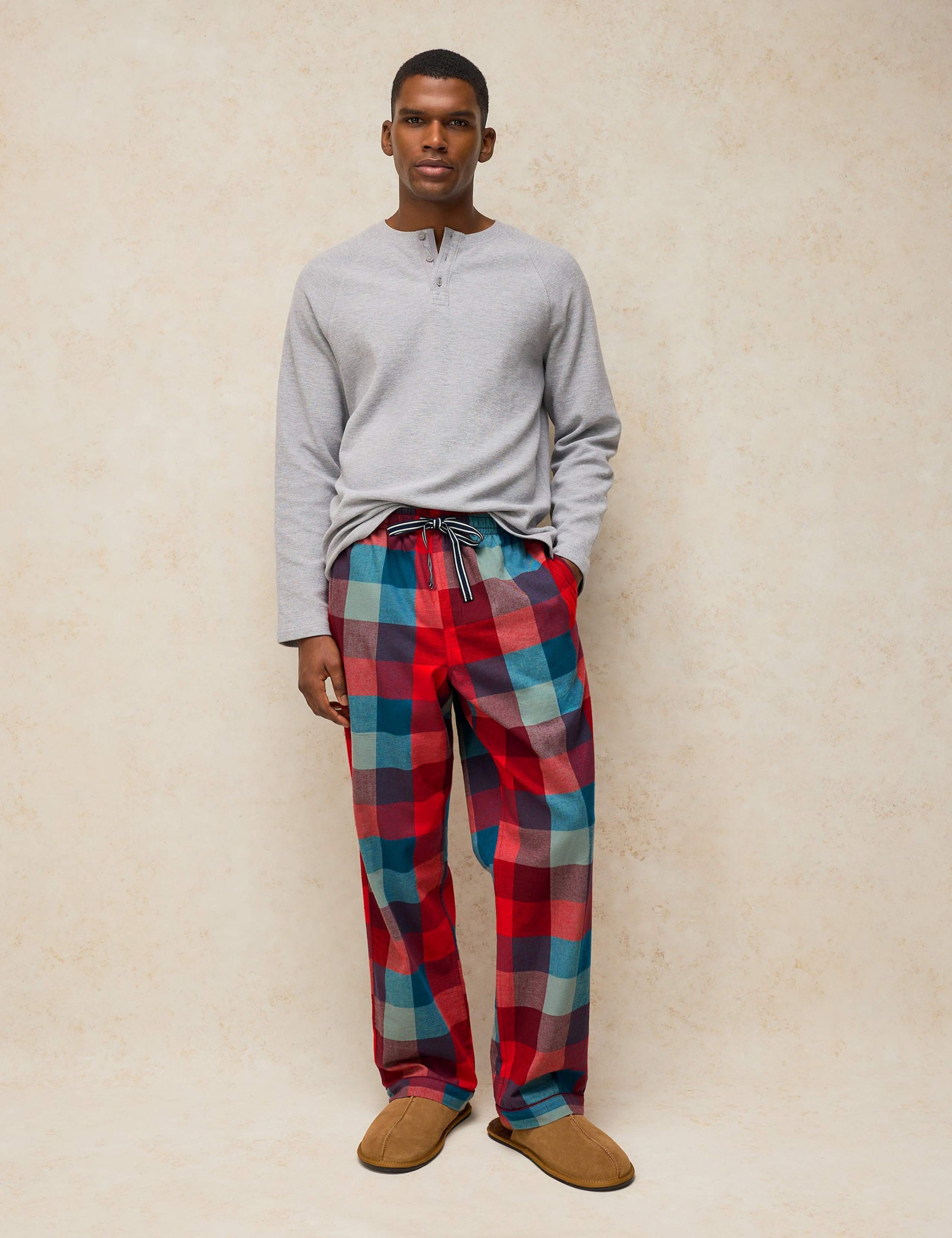 Pure Cotton Checked Pyjama Bottoms