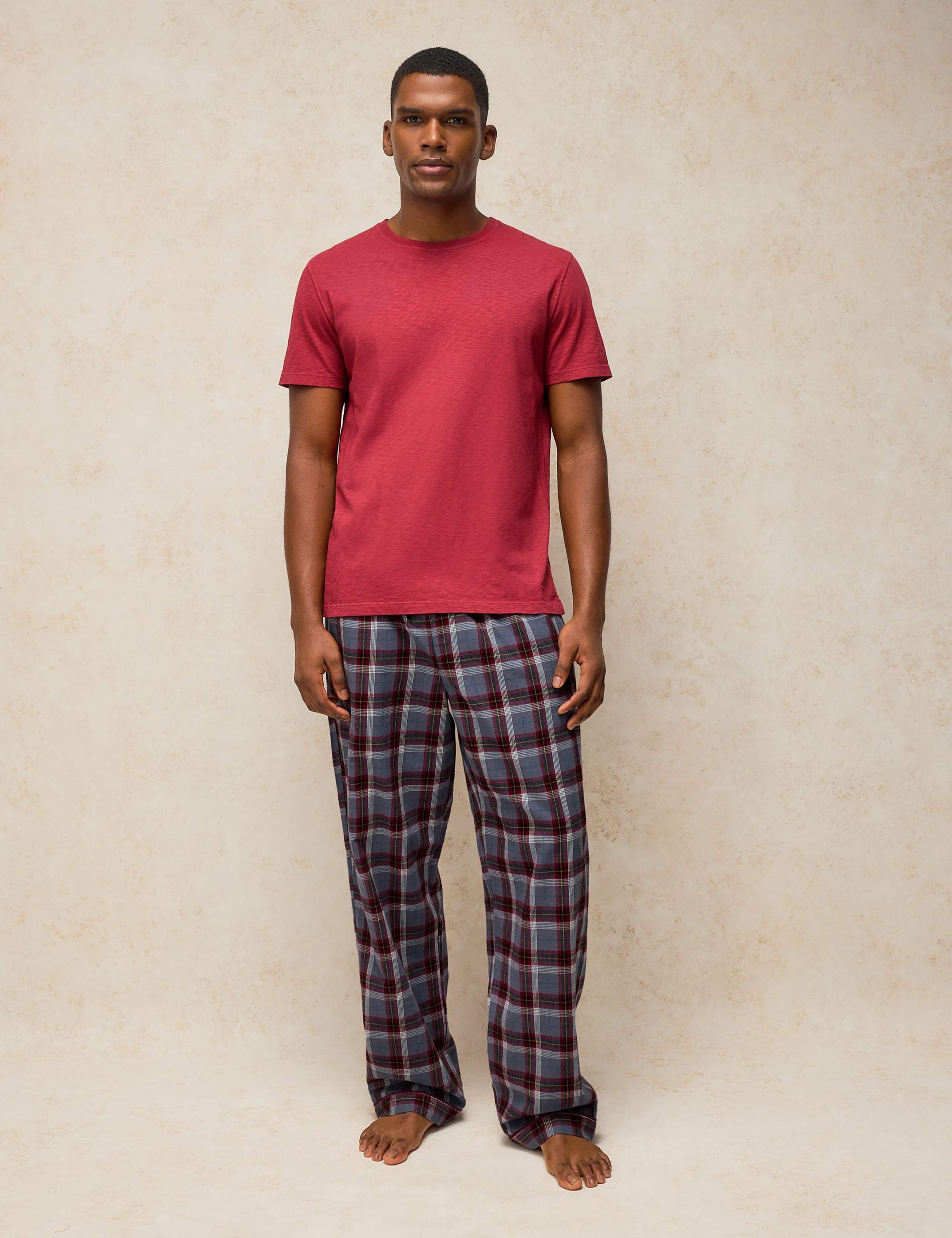 Pure Cotton Checked Pyjama Bottoms