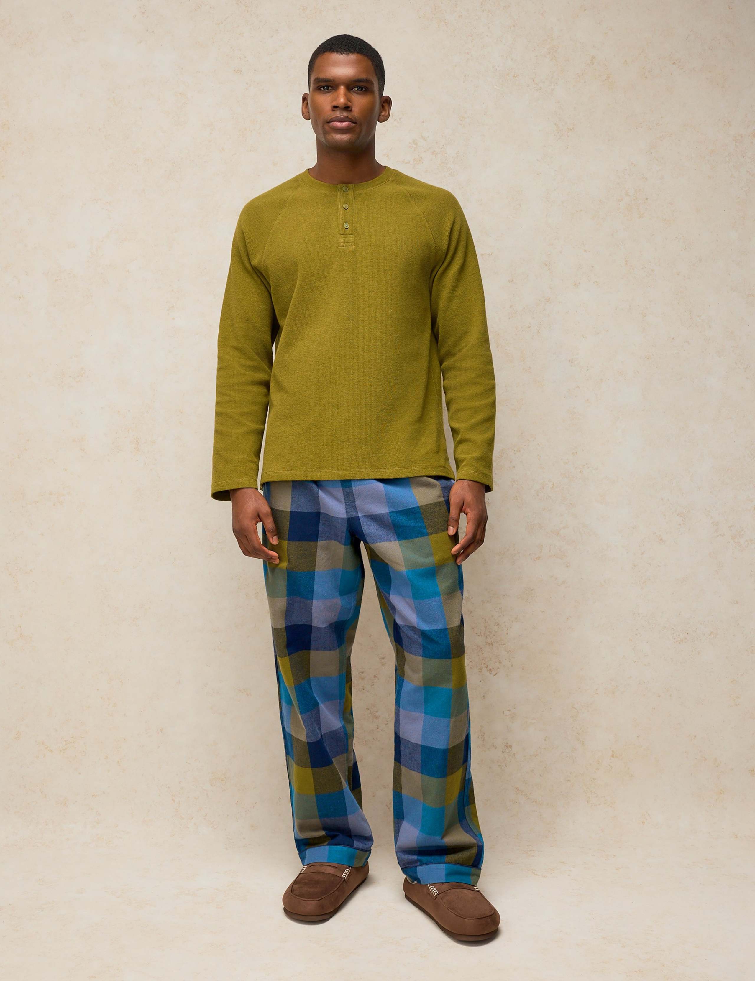 Pure Cotton Checked Pyjama Bottoms