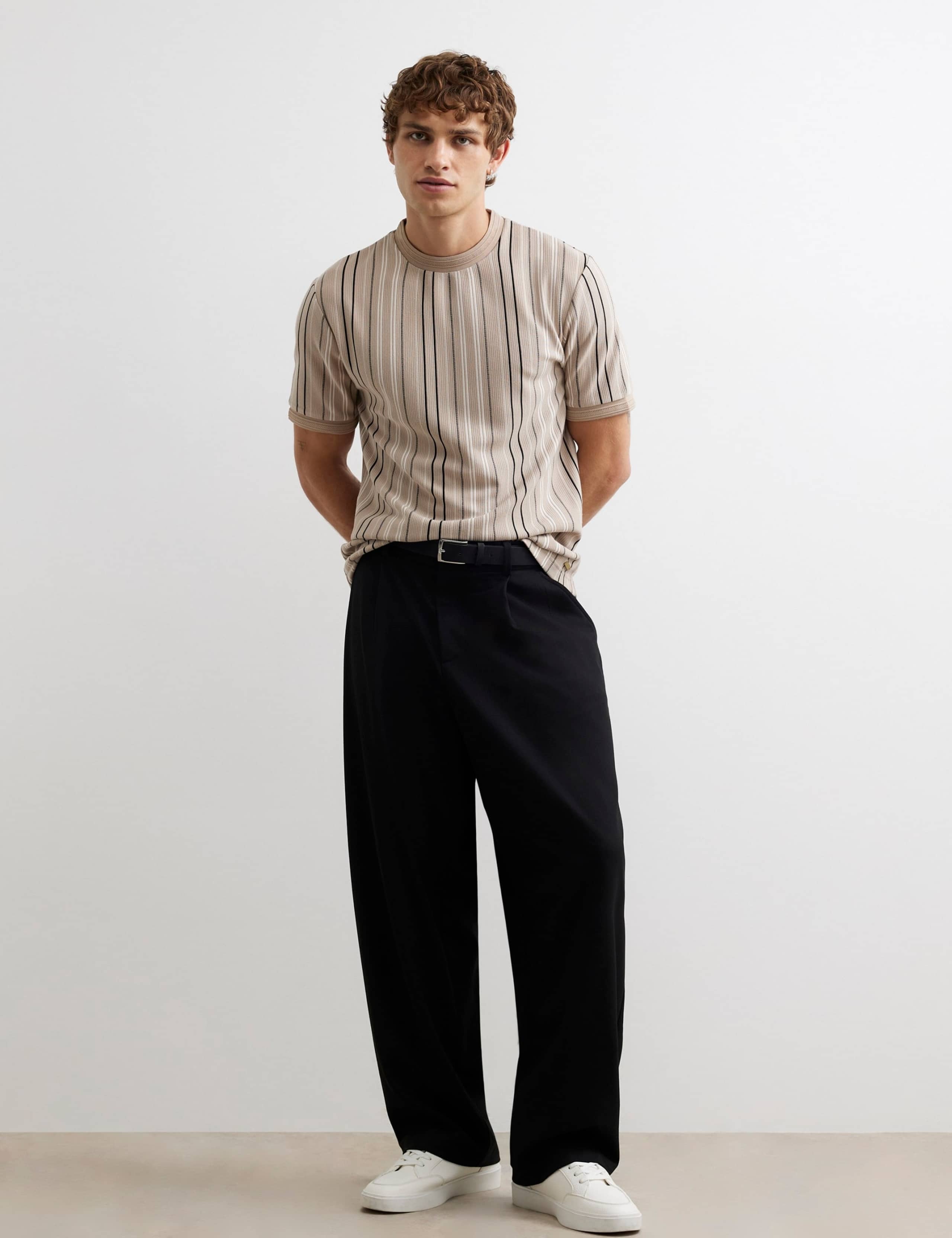 Slim Fit Pure Cotton Striped Short Sleeve T-Shirt