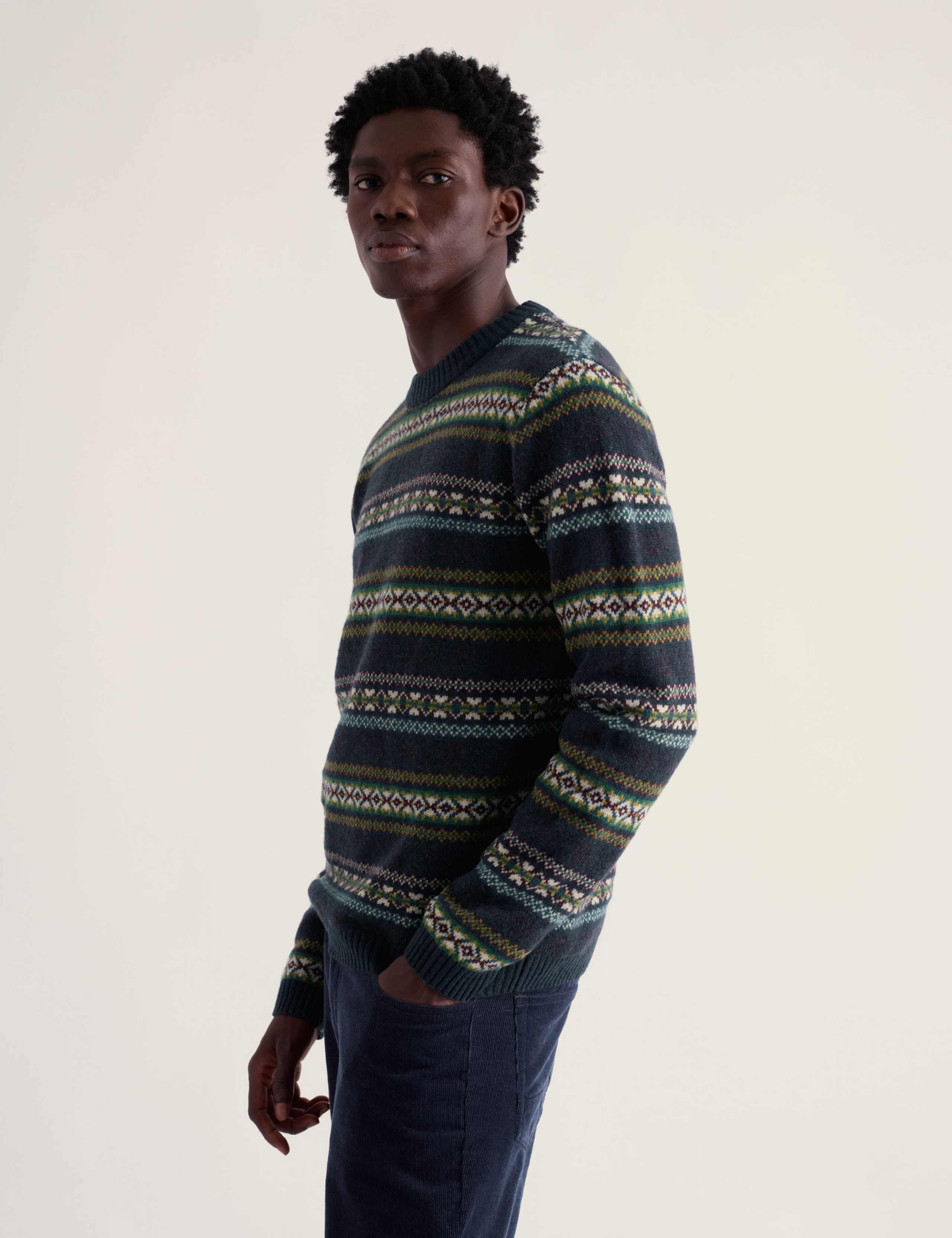 Lambswool Rich Fair Isle Crew Neck Jumper