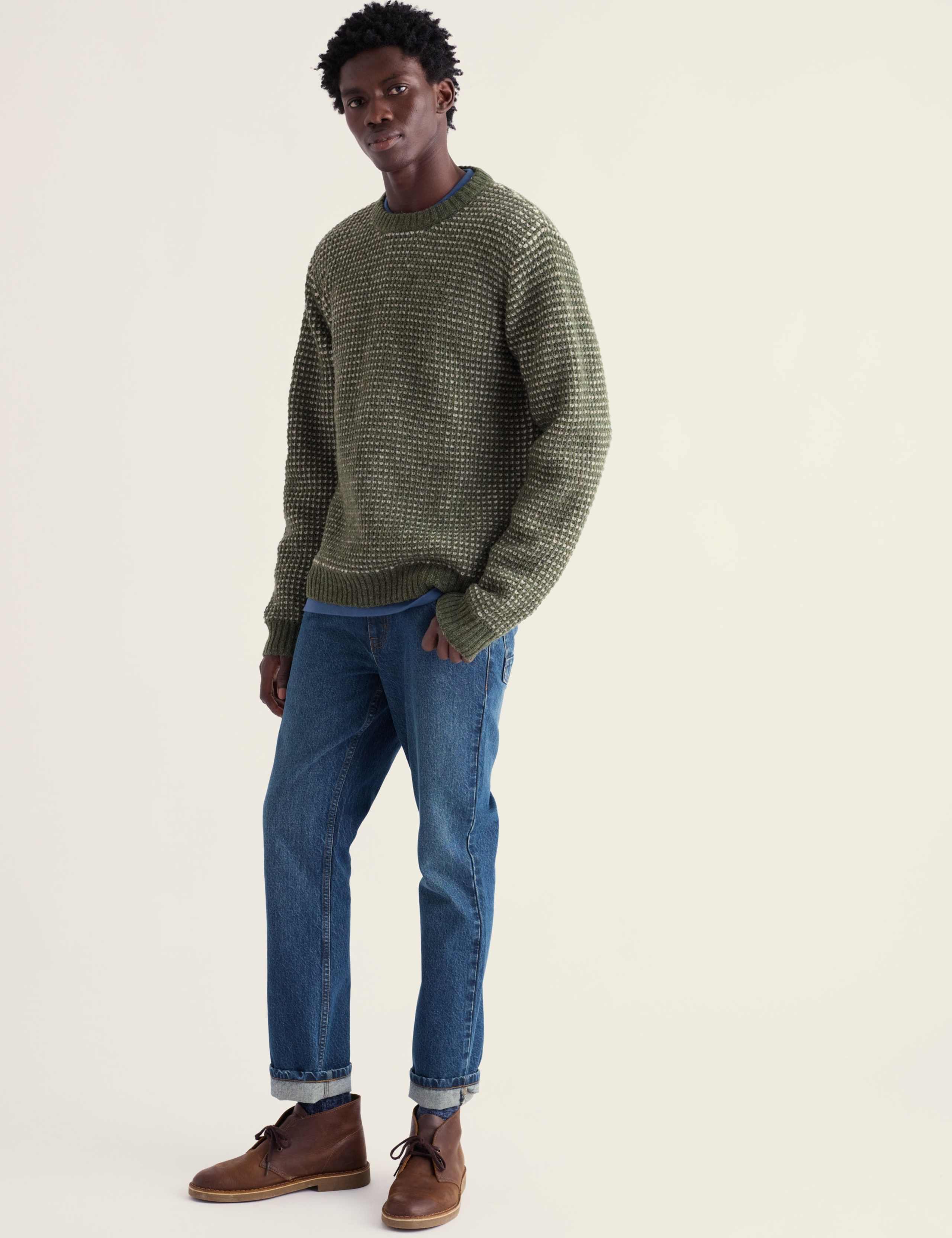 Pure Wool Cable Crew Neck Jumper