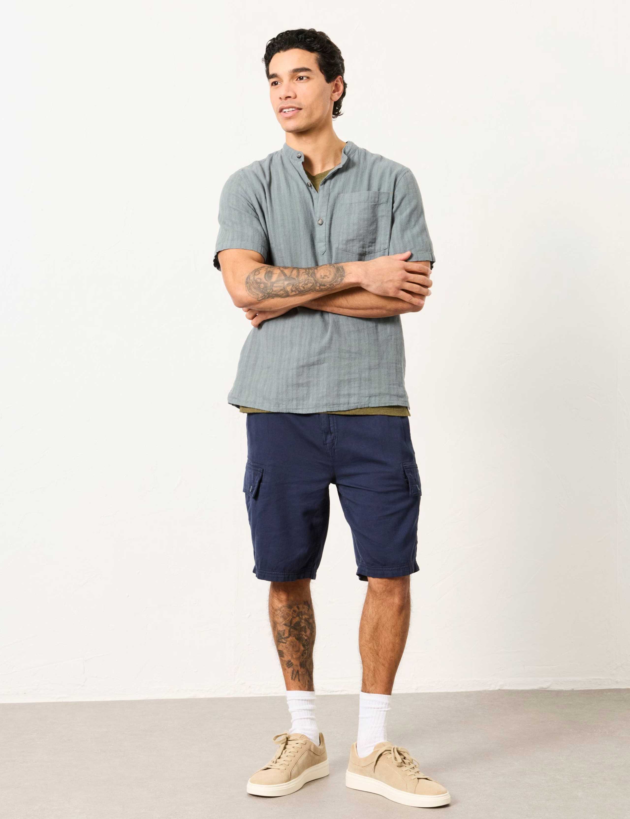 Relaxed Fit Pure Cotton Cargo Shorts