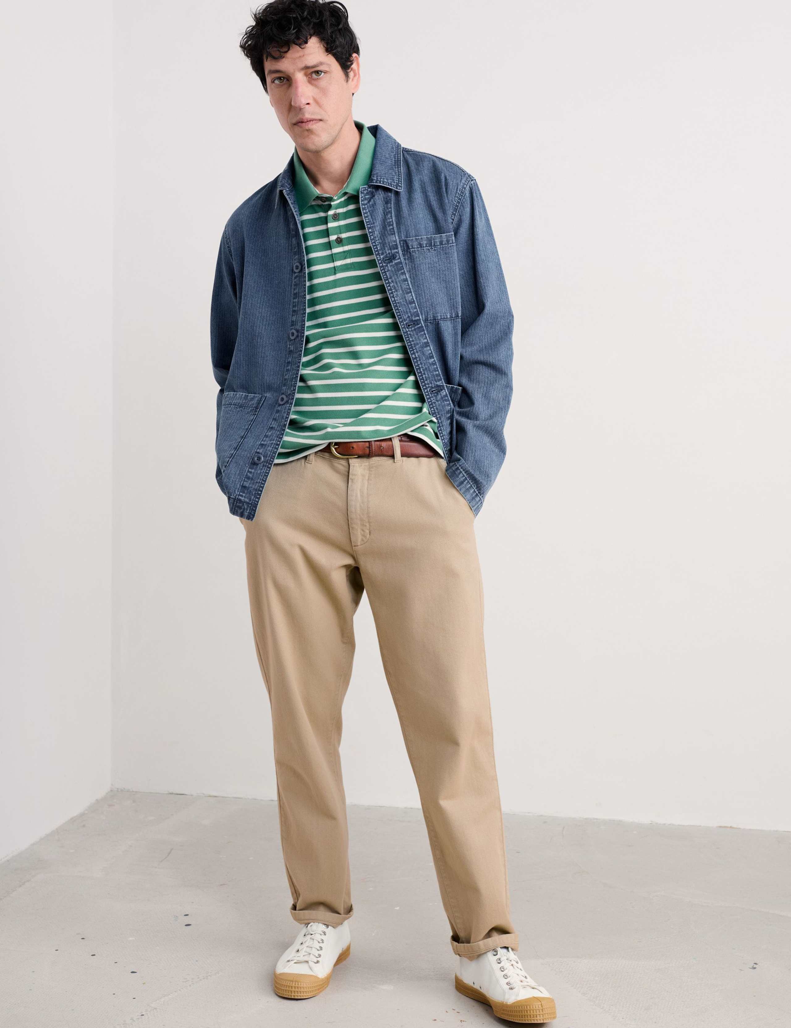 Pure Cotton Striped Polo Shirt