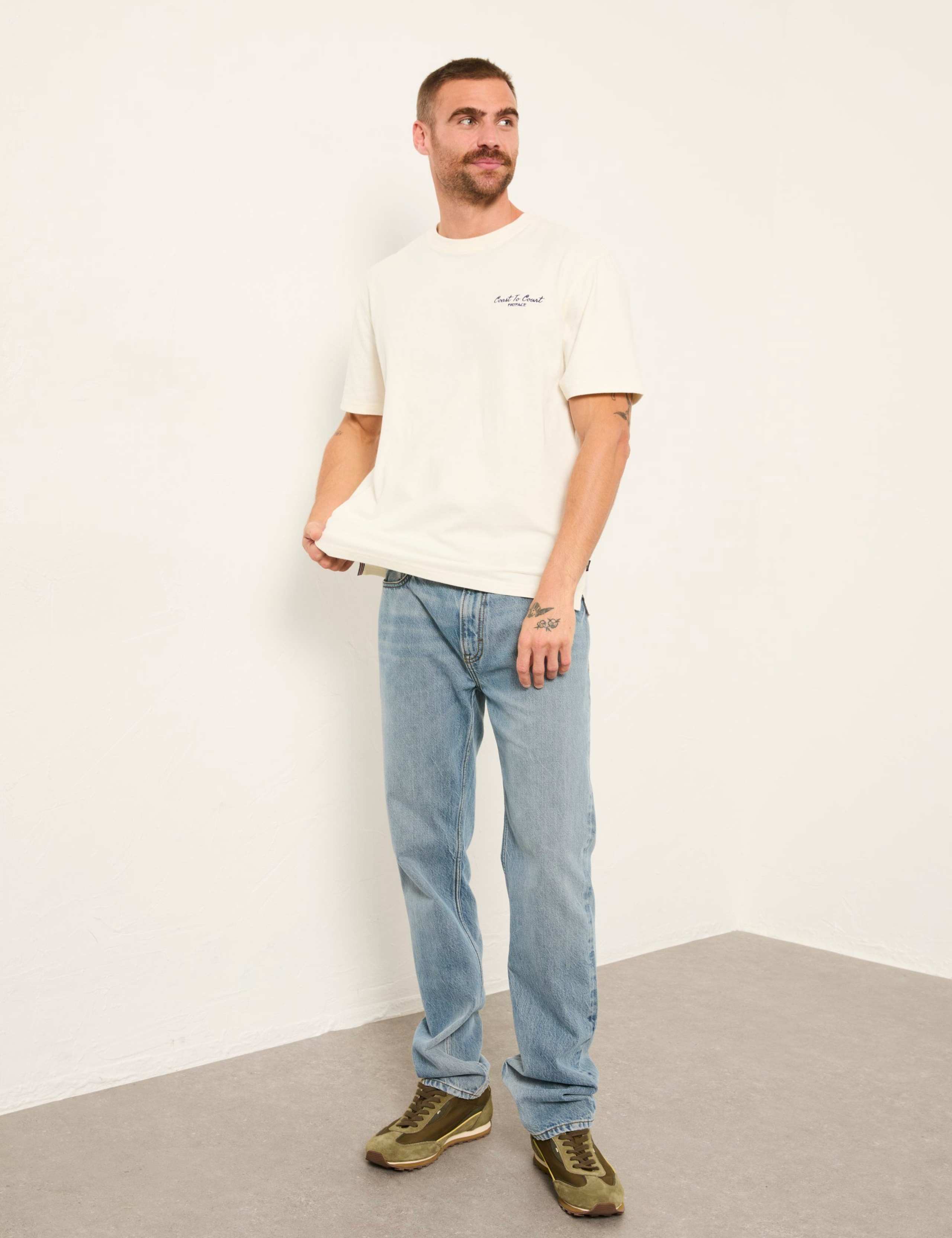 Pure Cotton 'Coast to Court' Slogan T-Shirt