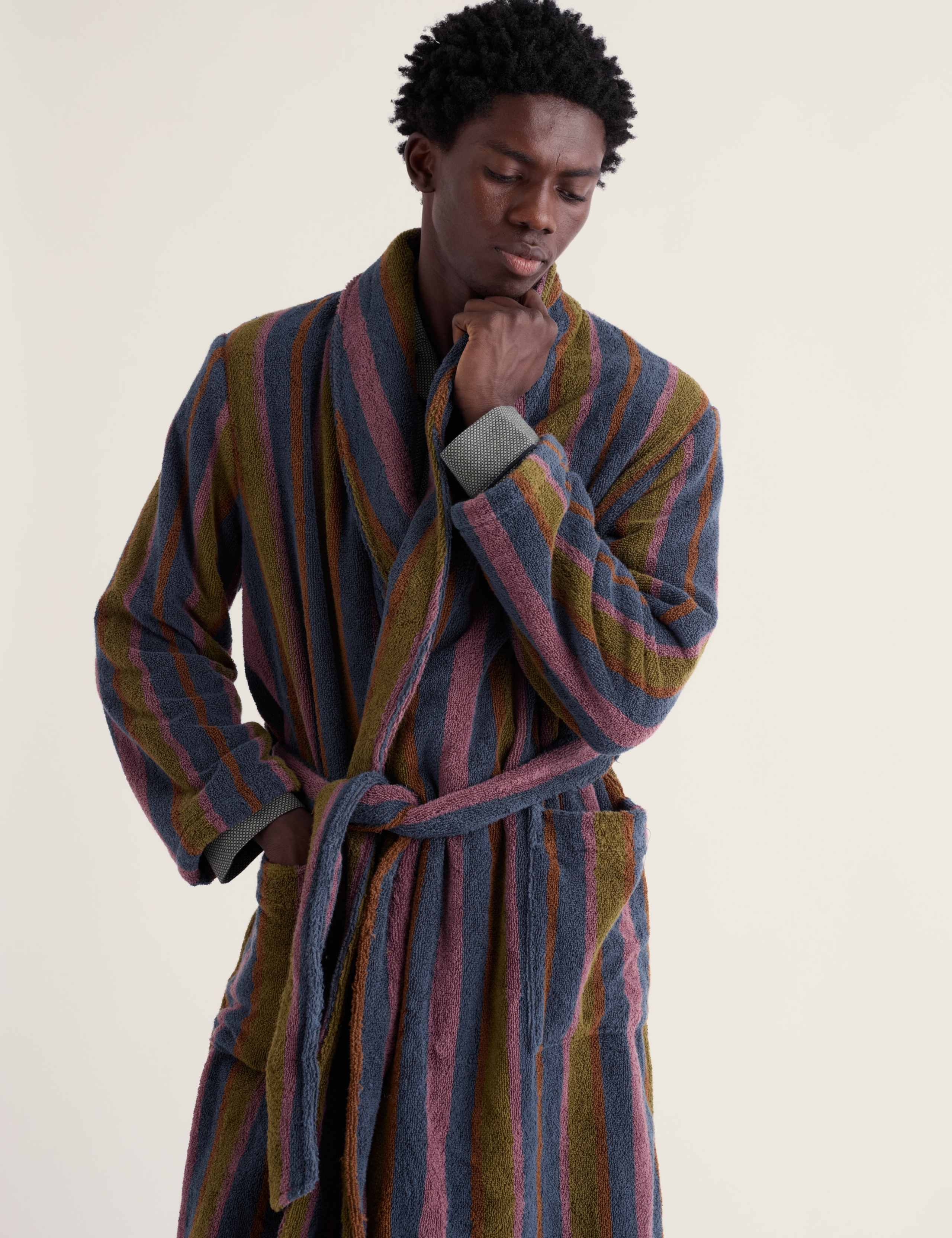 Pure Cotton Striped Dressing Gown