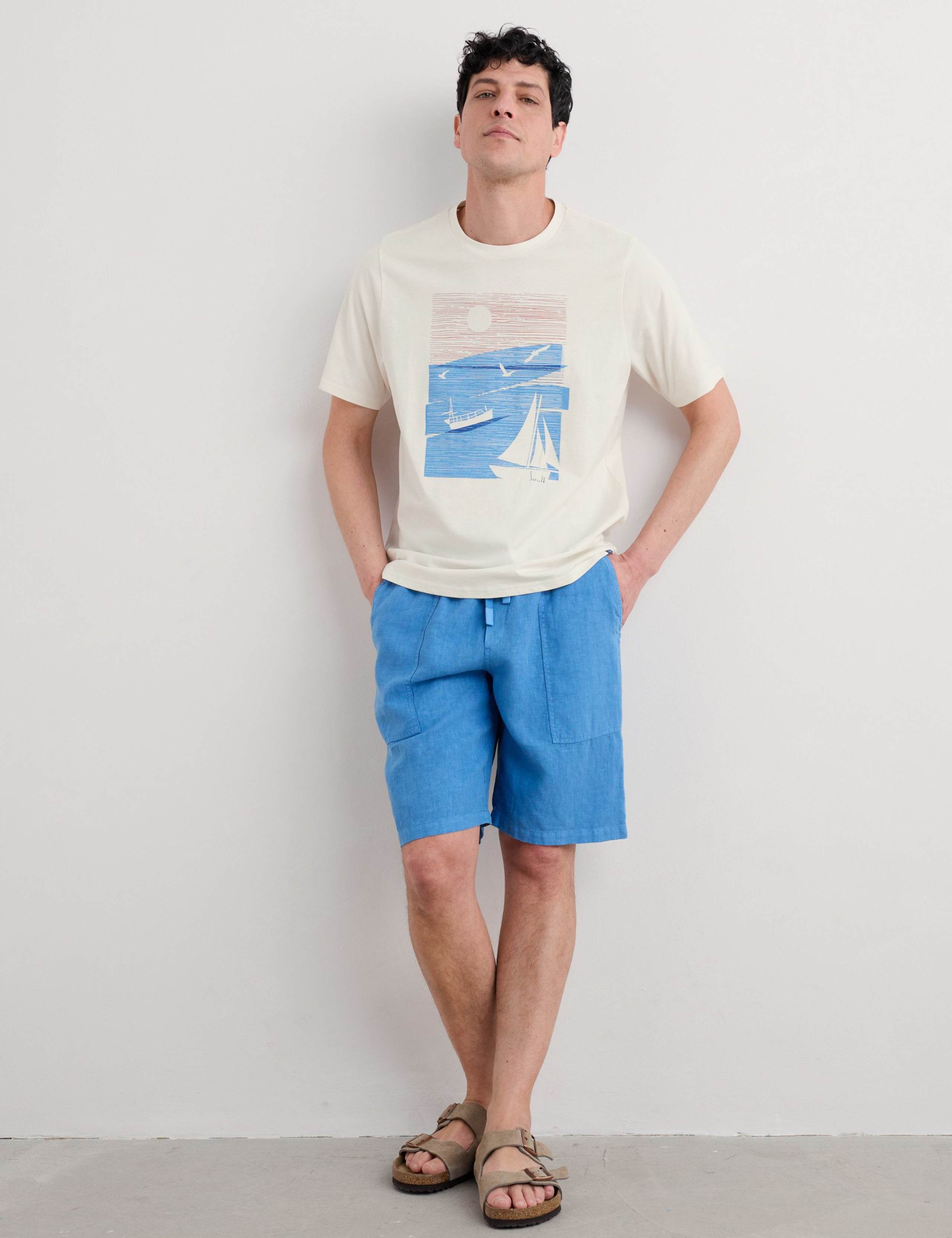 Pure Cotton Boat Print T-Shirt