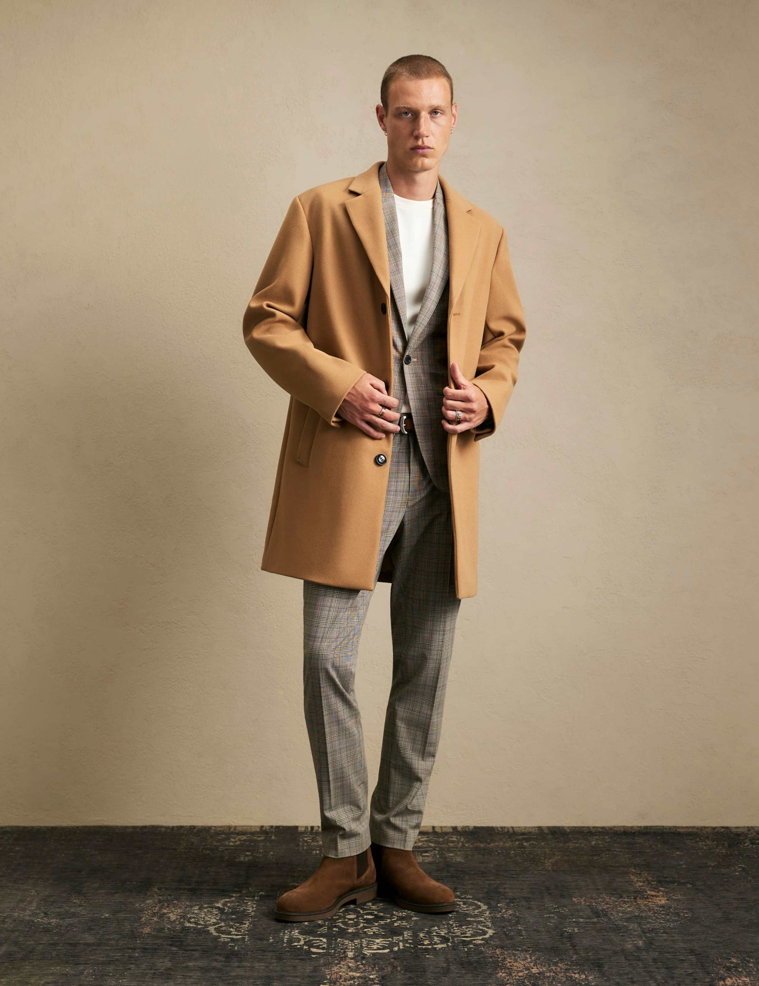 Faux Wool Single Breasted Overcoat