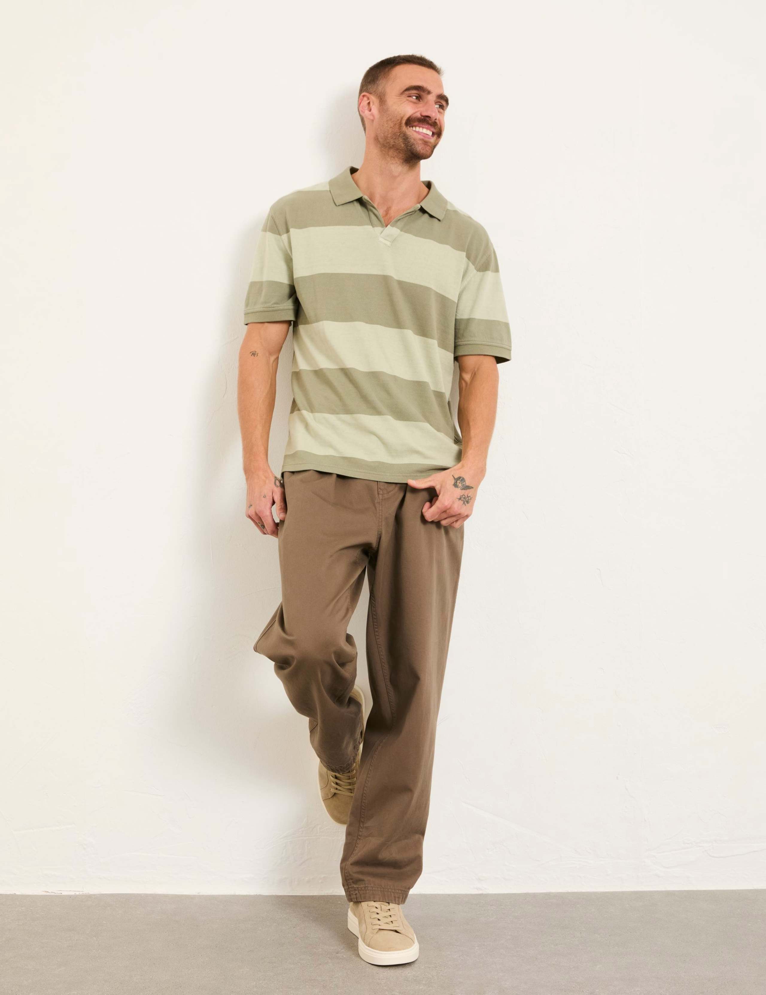 Pure Cotton Striped Polo Shirt