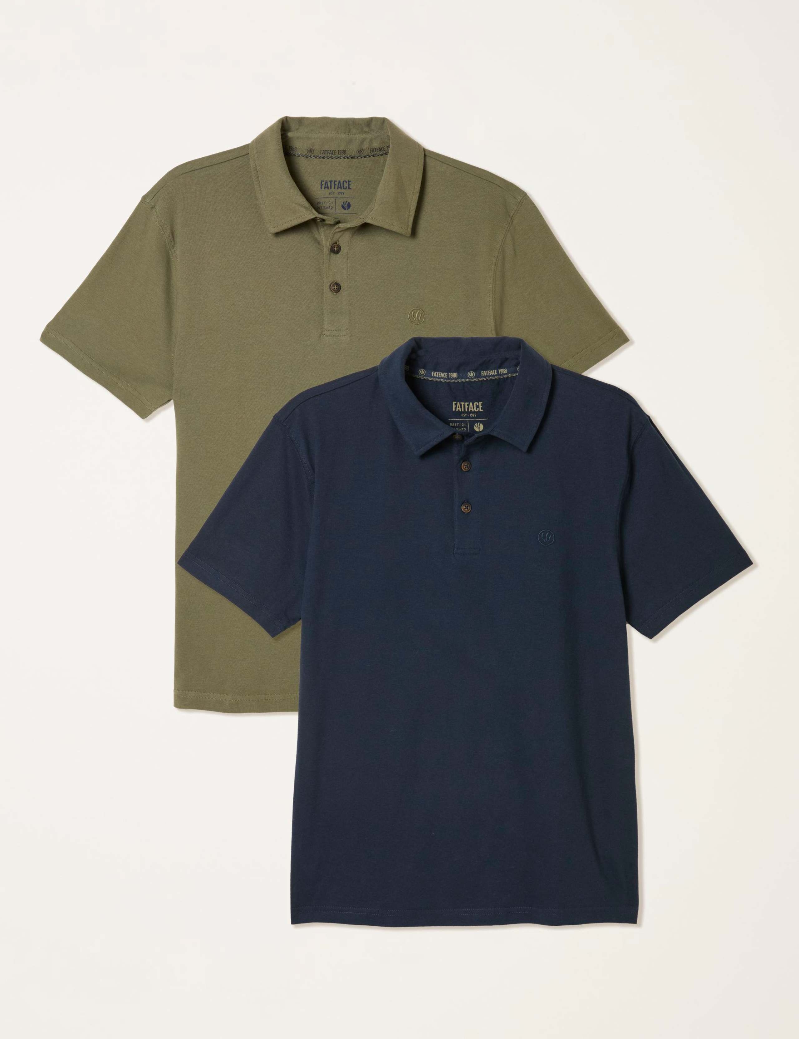 2 Pack Pure Cotton Polo Shirts