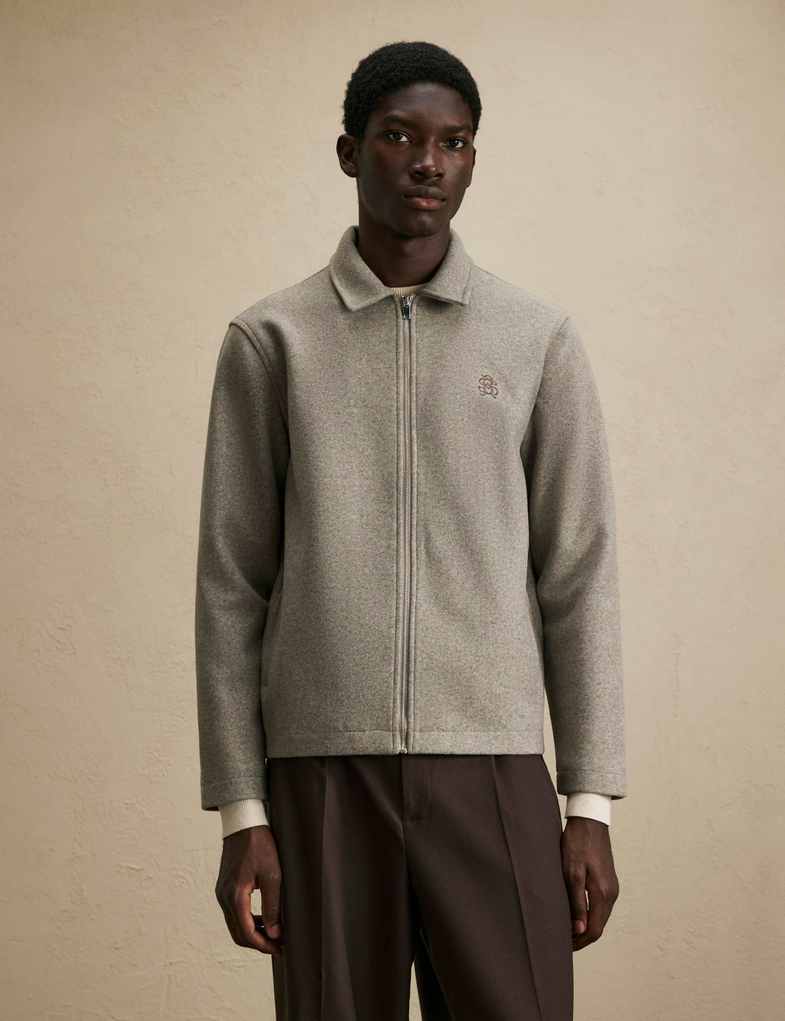 Textured Zip Through Shacket