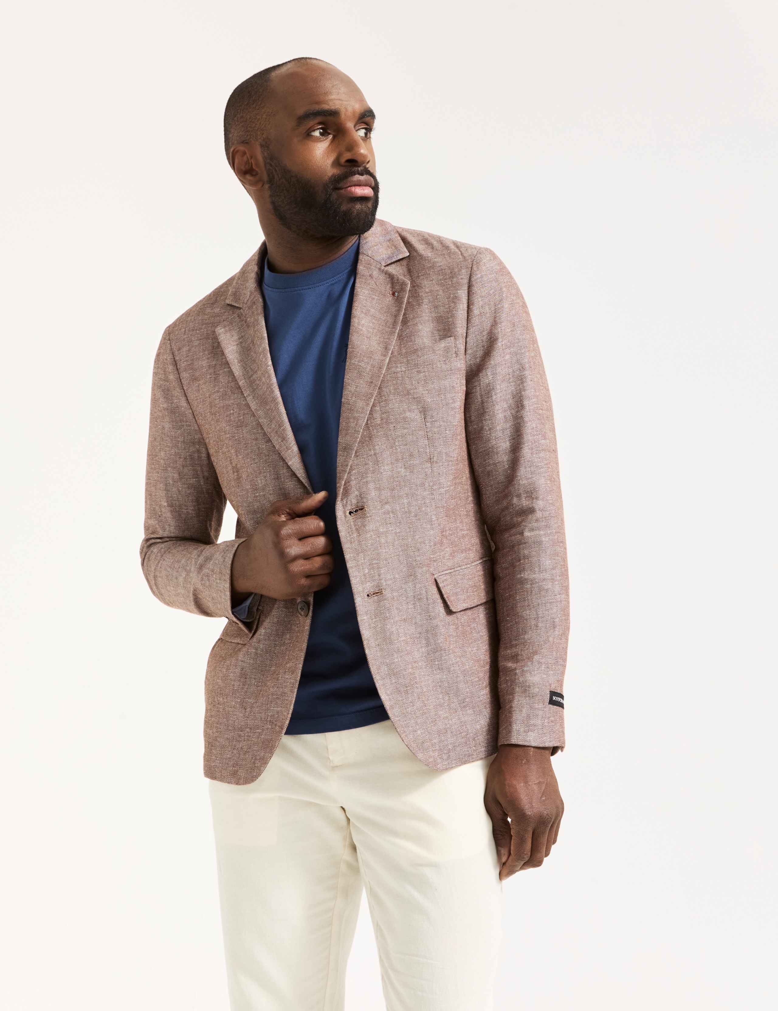 Linen and Cotton Blend Blazer