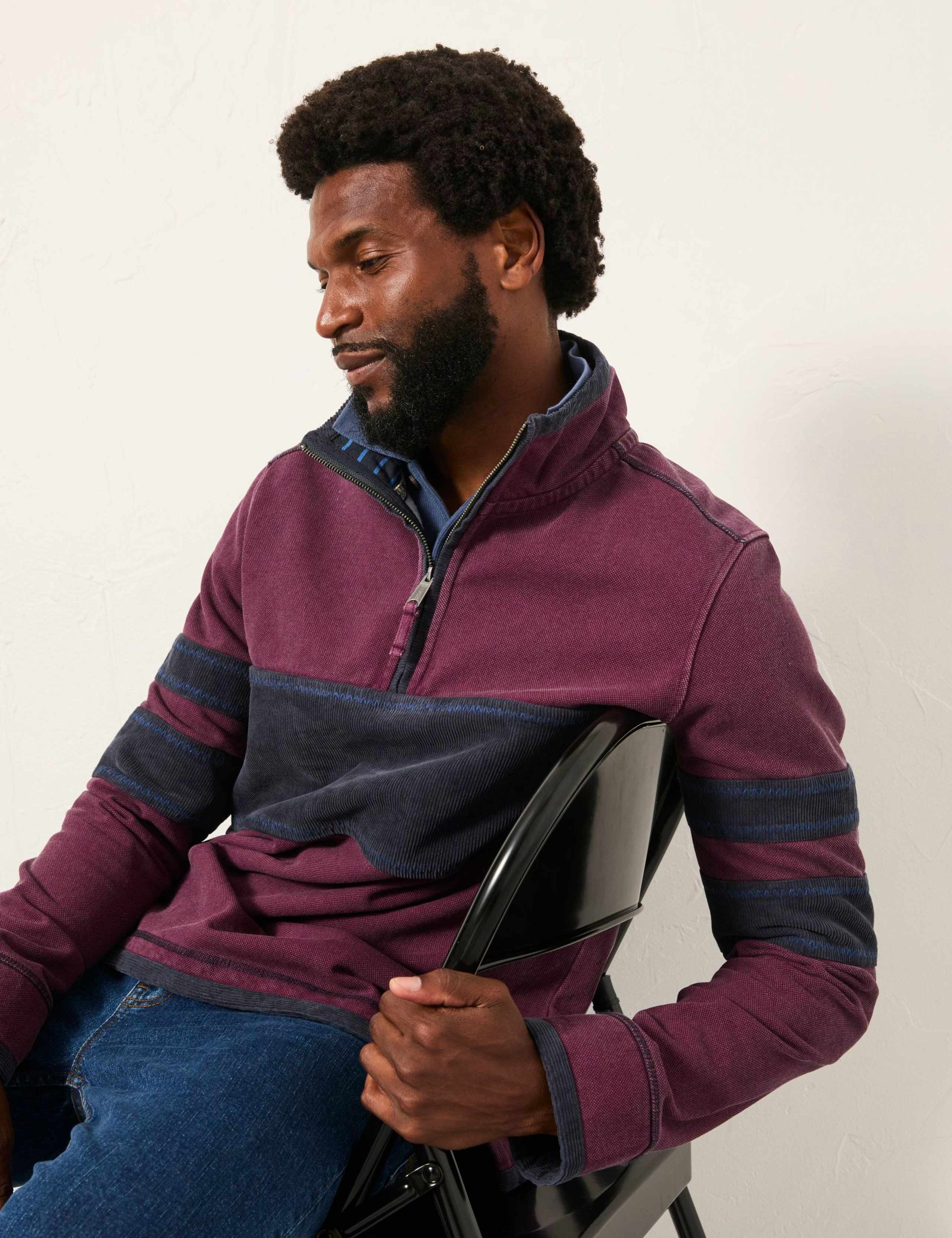 Pure Cotton Half Zip Sweatshirt