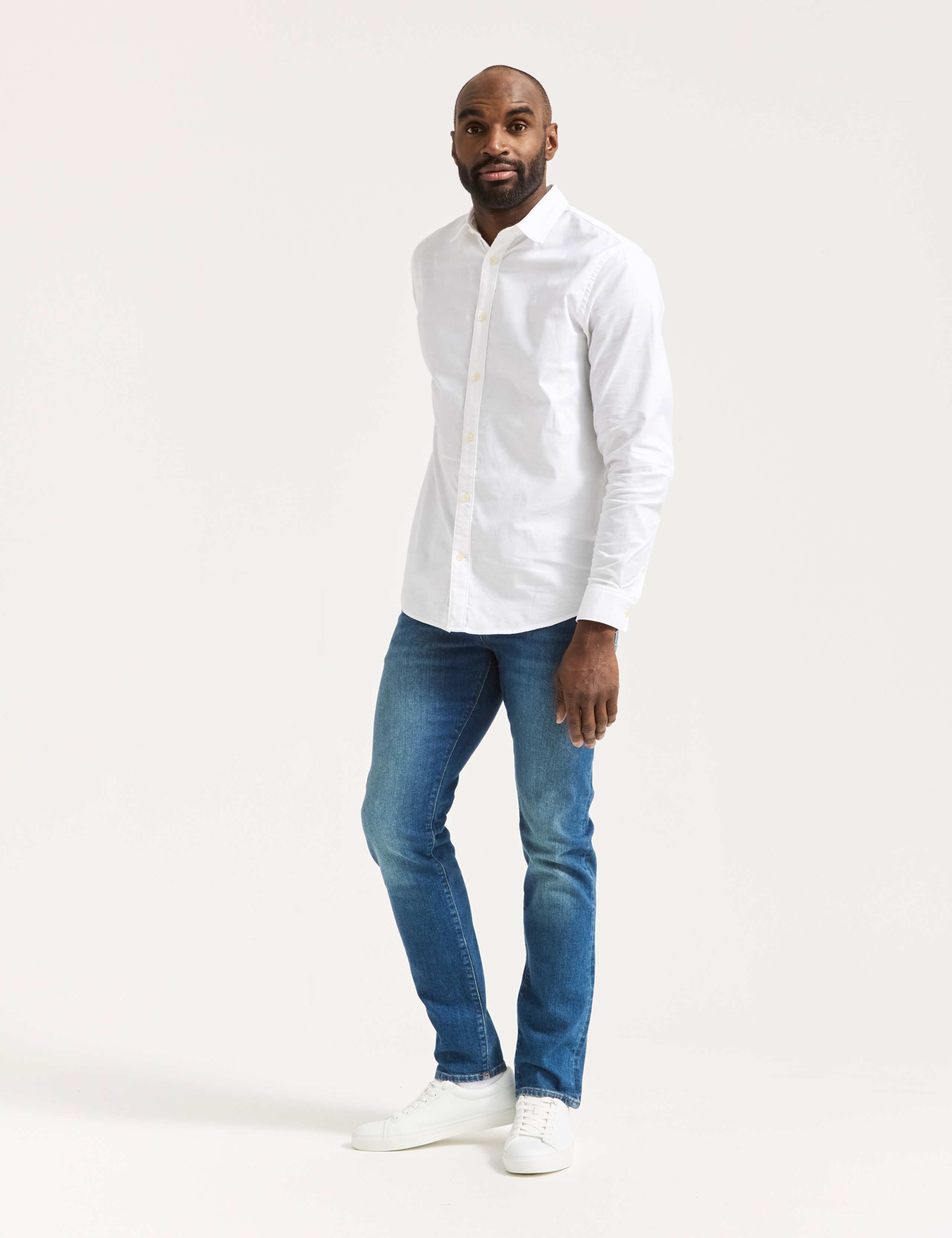 Slim Fit Button Front Jeans