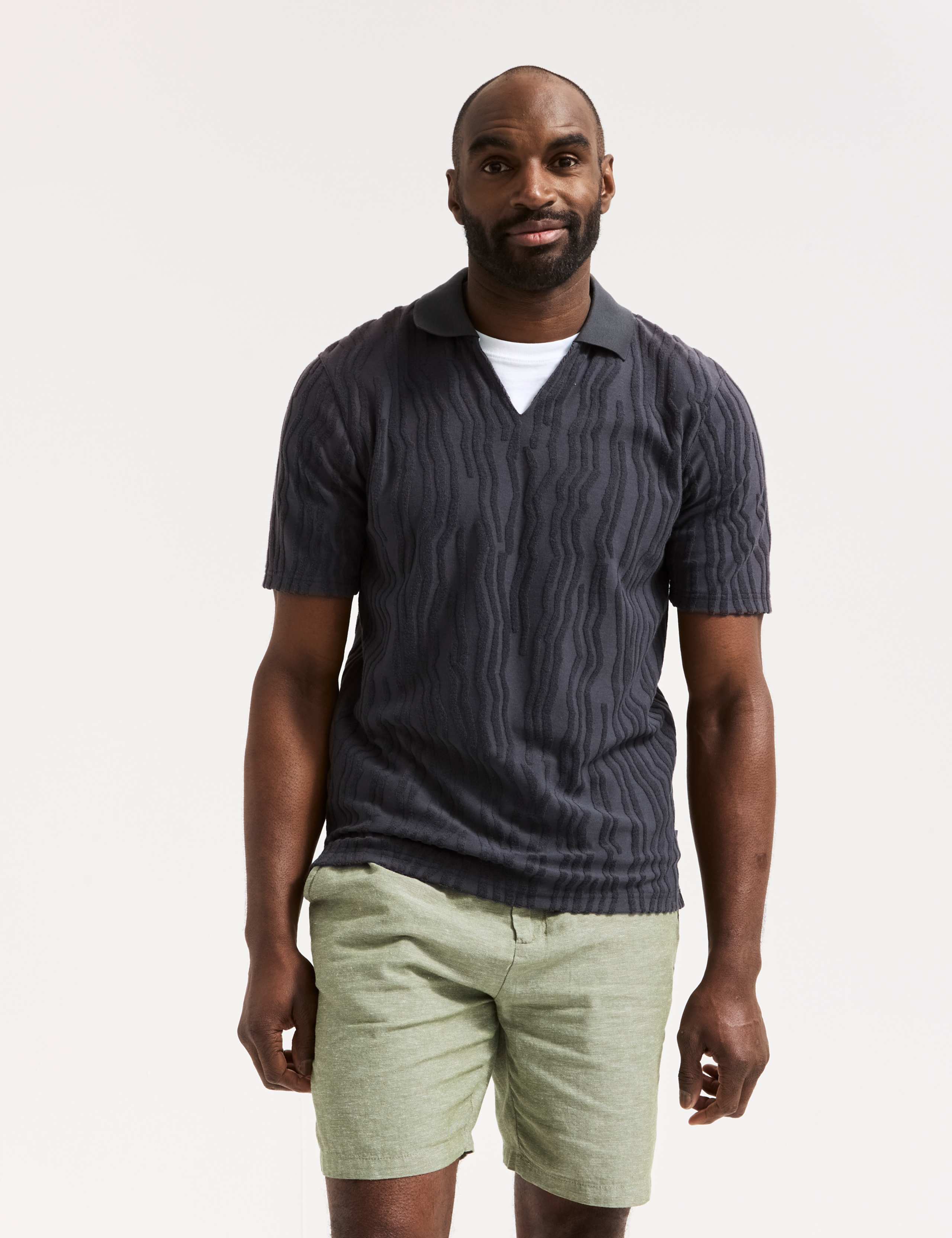 Cotton Rich Textured Jacquard Polo Shirt