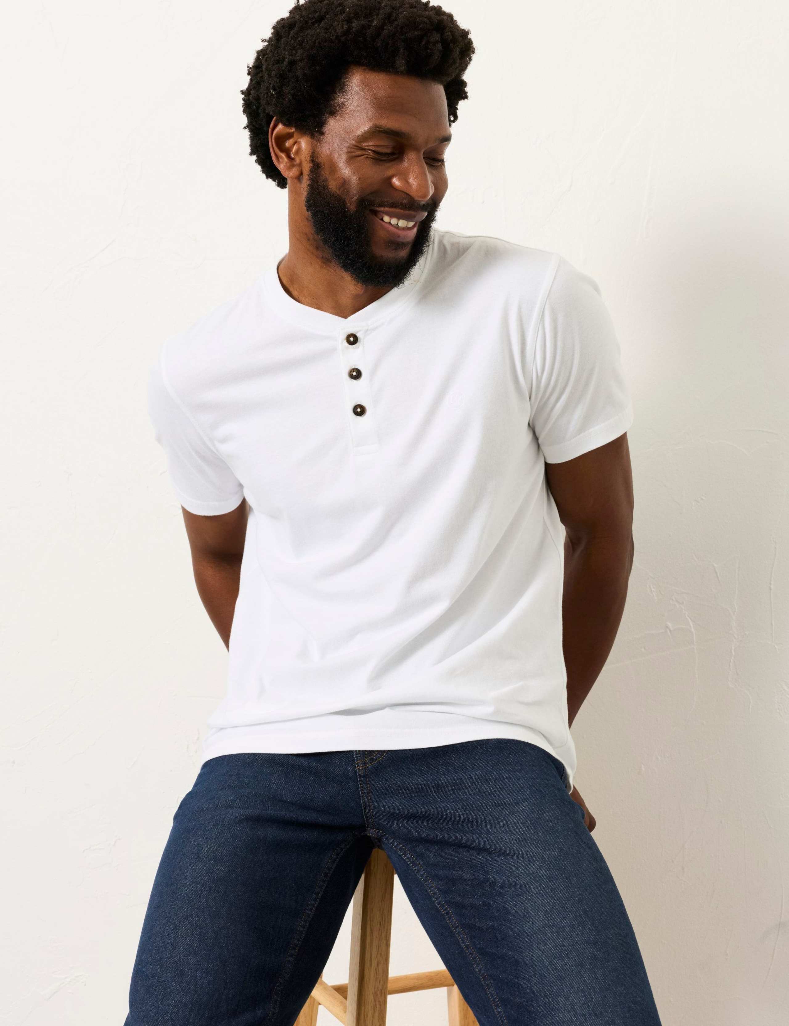 2 Pack Pure Cotton Henley T-Shirts
