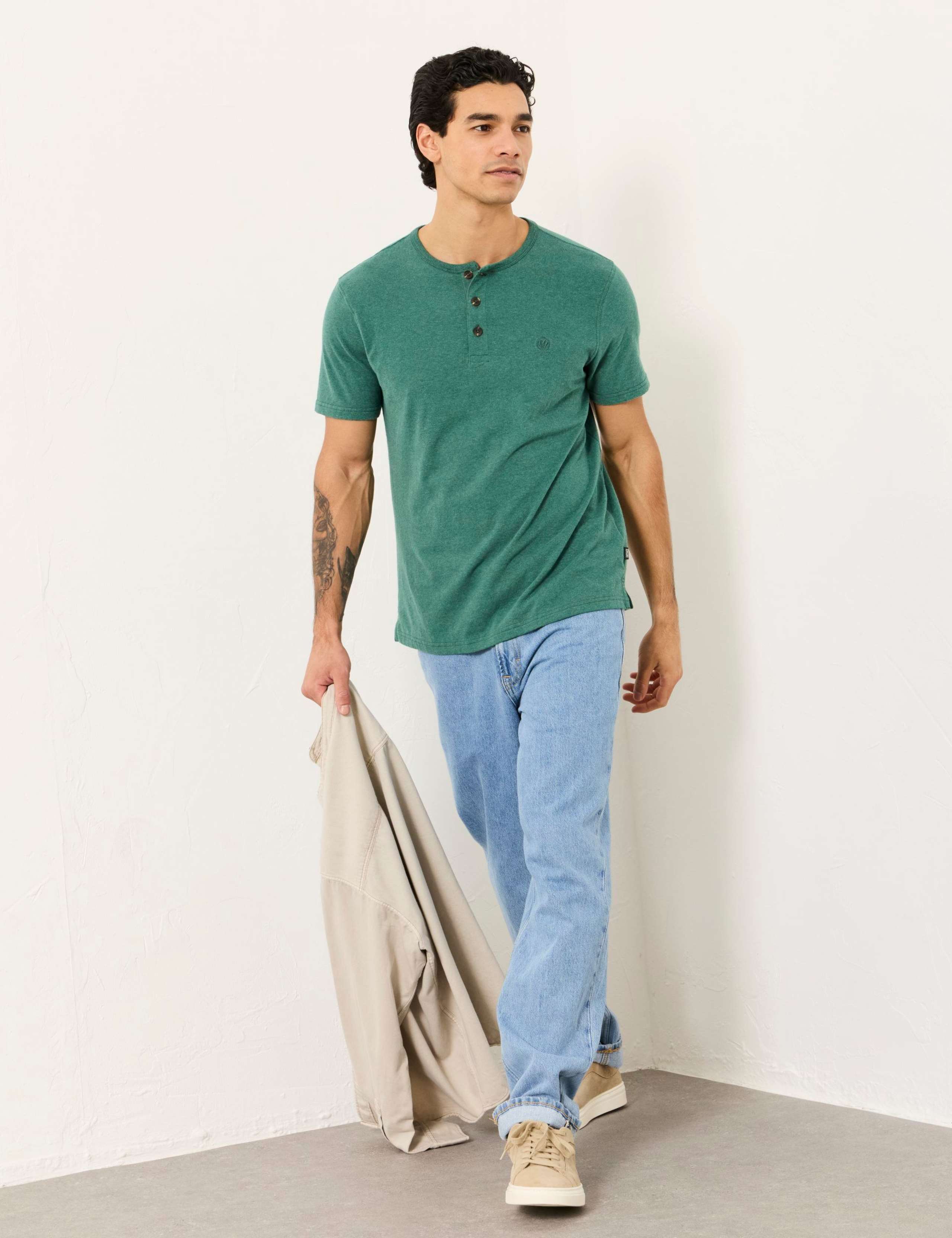 Pure Cotton Henley T-Shirt